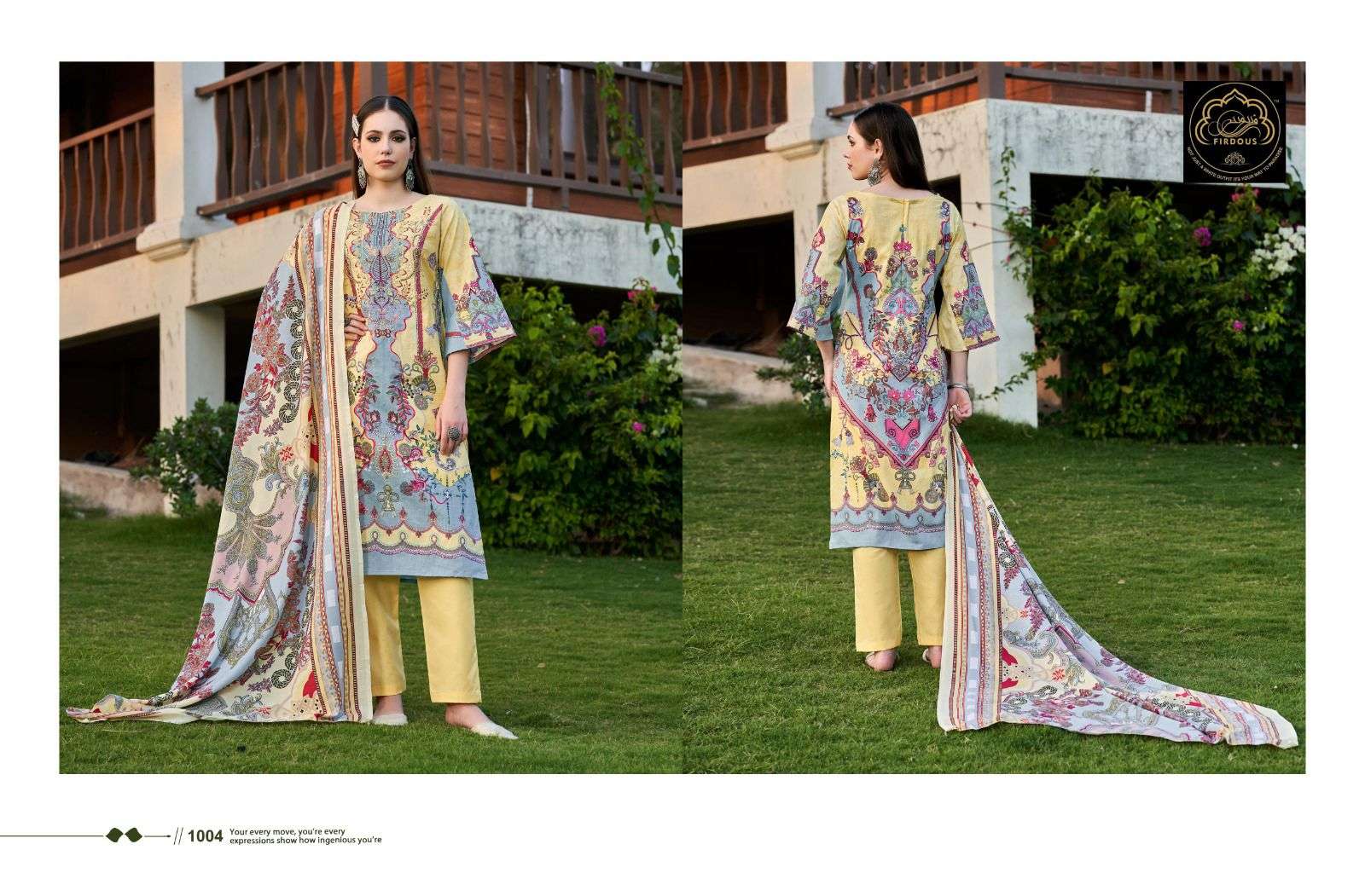 Firdous Naira Vol 1 Cotton Dupatta Printed Dress Material Wholesale catalog