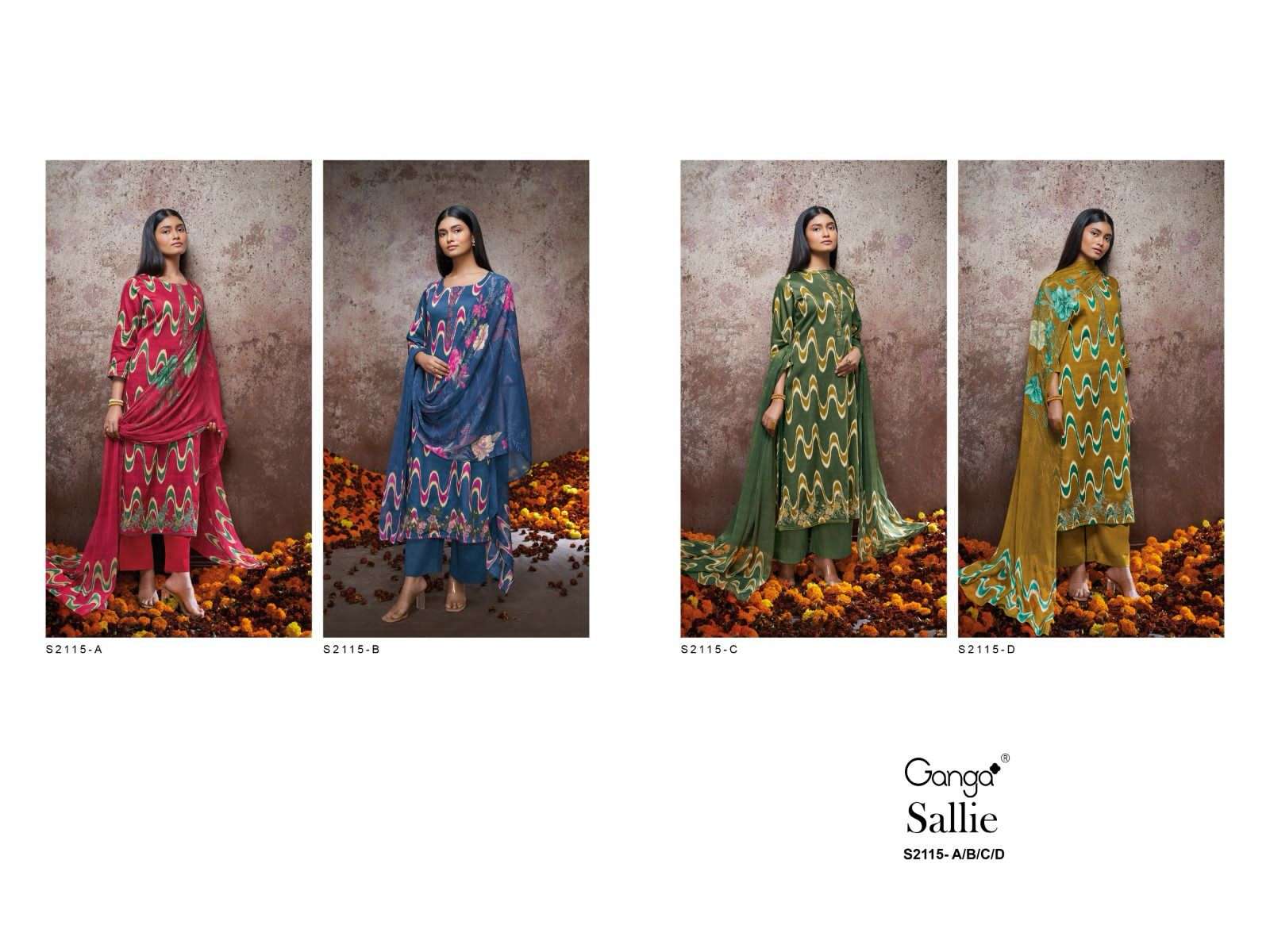 Ganga SALLIE 2115 Salwar kameez Wholesale catalog