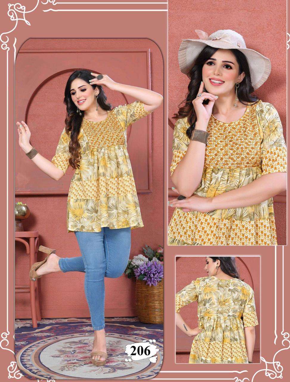 Golden Little Charms Kurti Wholesale catalog