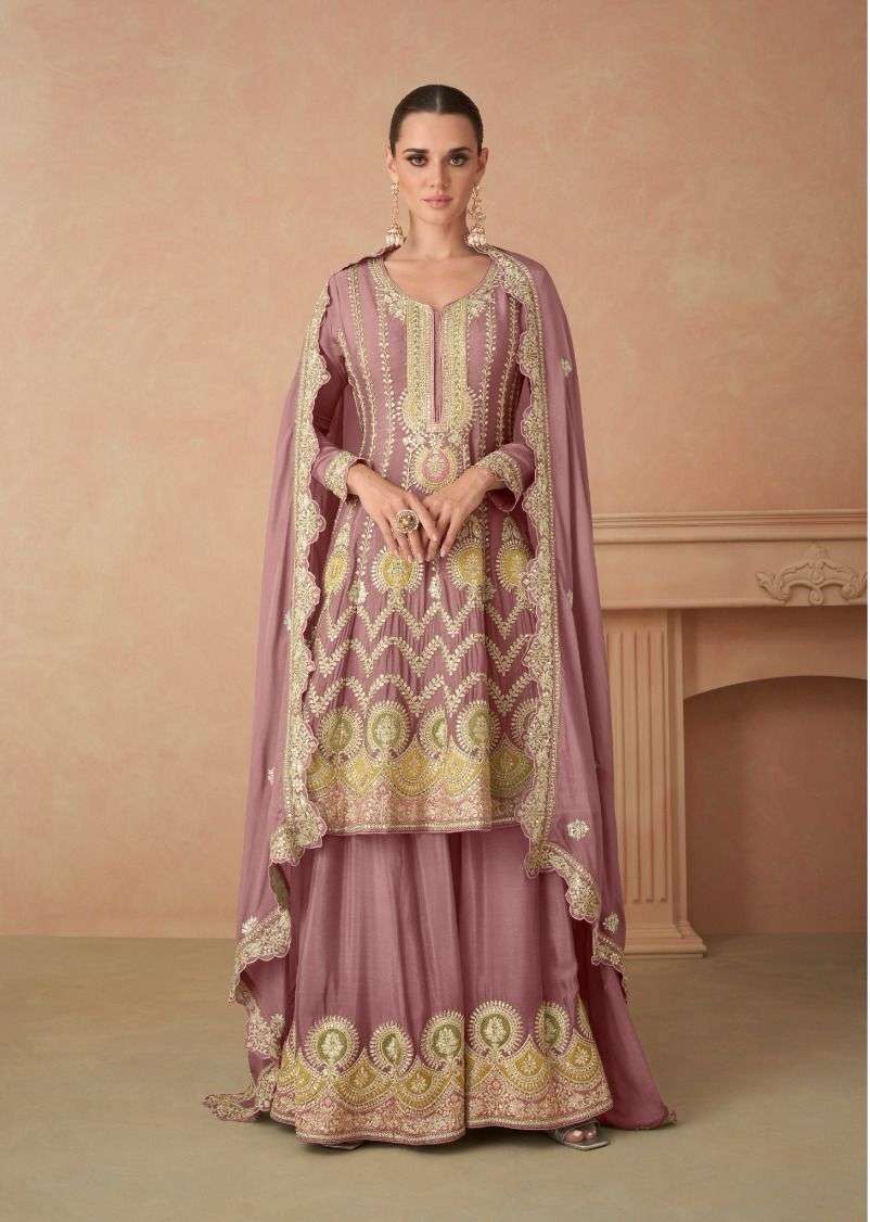 Gulkayra sahira Real Chinnon Designer Salwar Suits Wholesale catalog