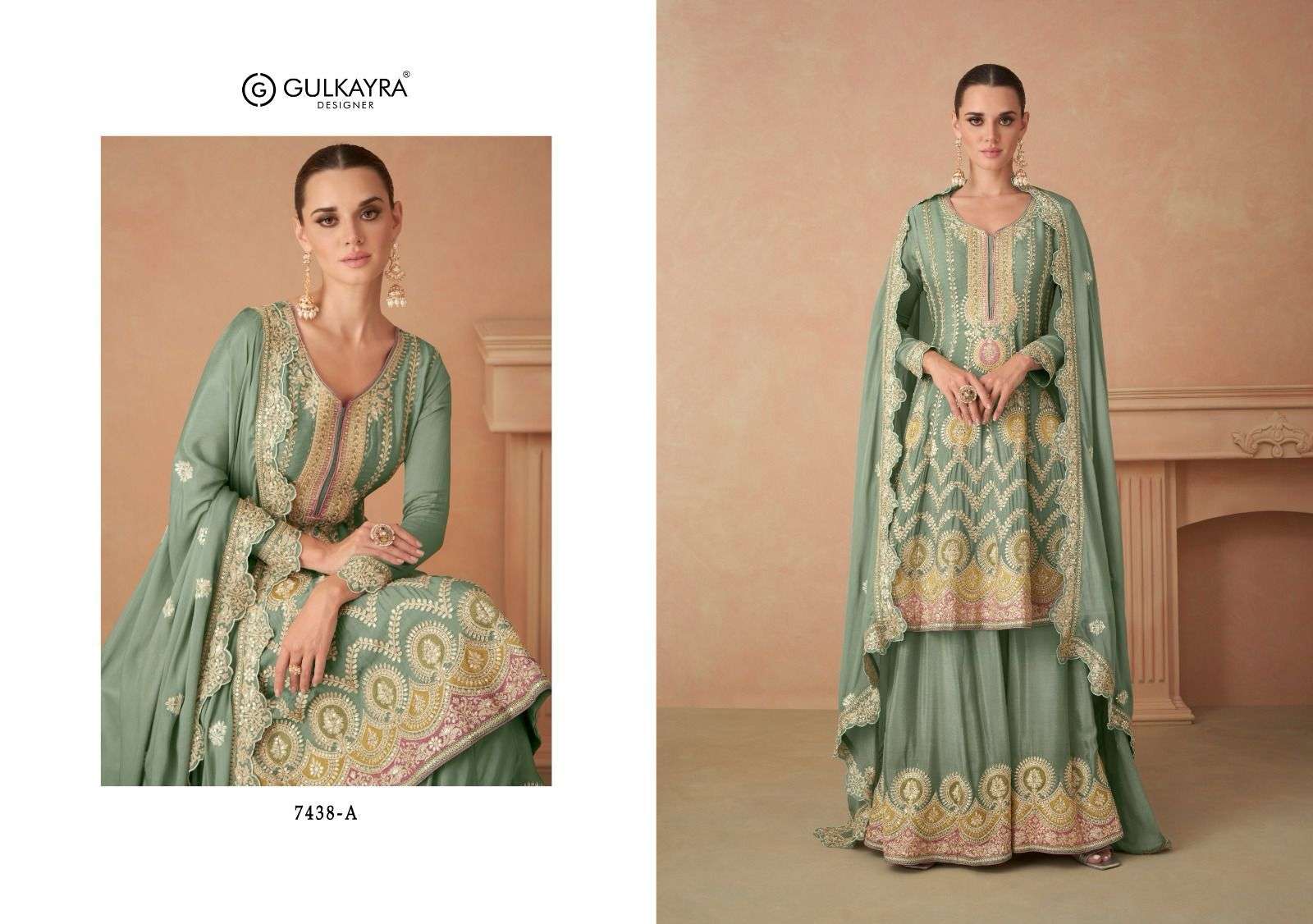Gulkayra sahira Real Chinnon Designer Salwar Suits Wholesale catalog