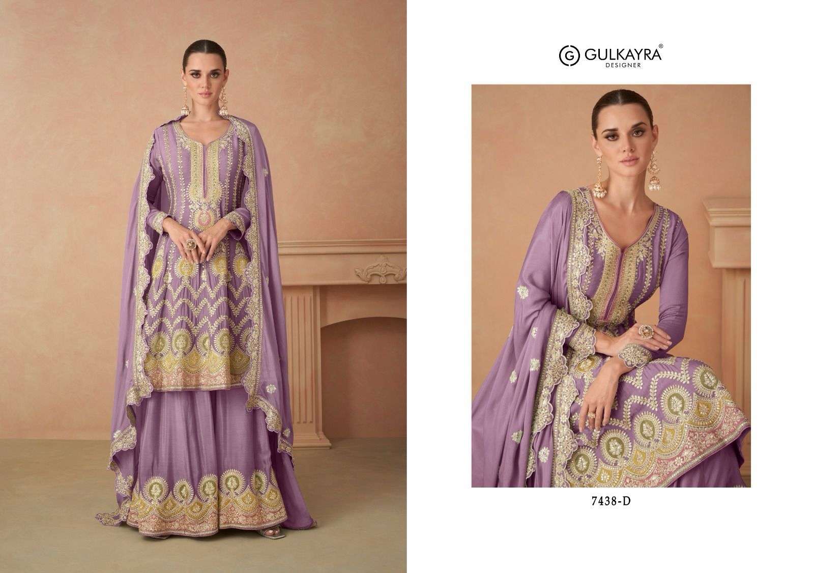 Gulkayra sahira Real Chinnon Designer Salwar Suits Wholesale catalog