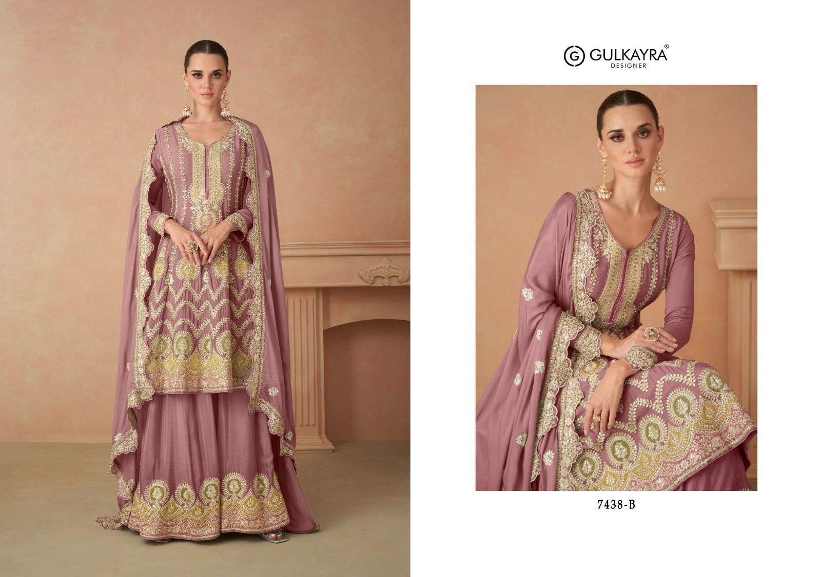 Gulkayra sahira Real Chinnon Designer Salwar Suits Wholesale catalog