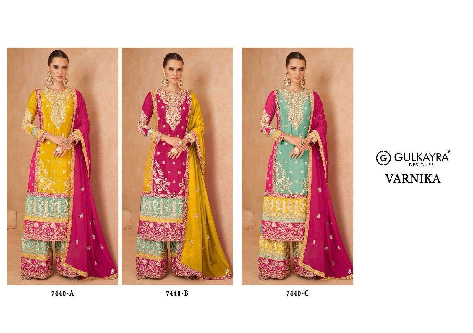 Gulkayra Varnika Real Chinon Designer Salwar Suits Wholesale catalog
