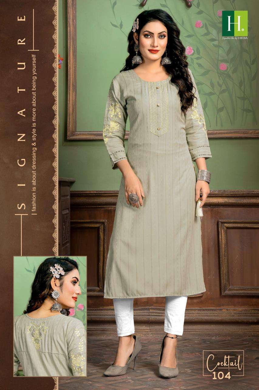 HIRWA COCKTAIL Kurti Wholesale catalog