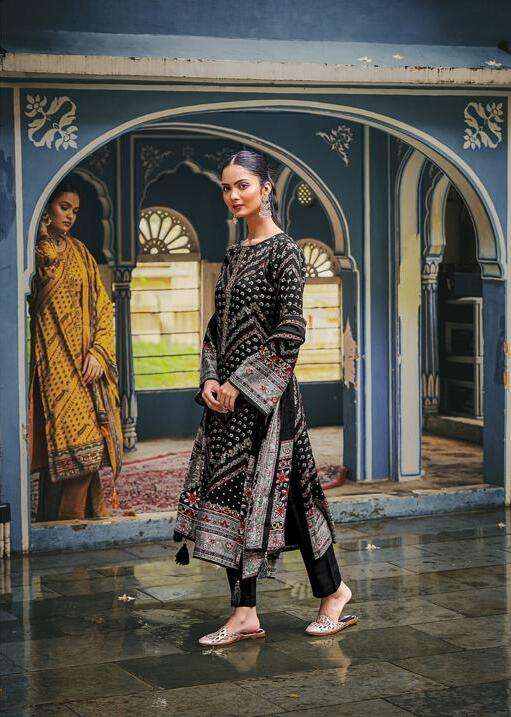 Kilory Humsafar Viscose Muslin Digital Foil Printed Dress Material Wholesale catalog