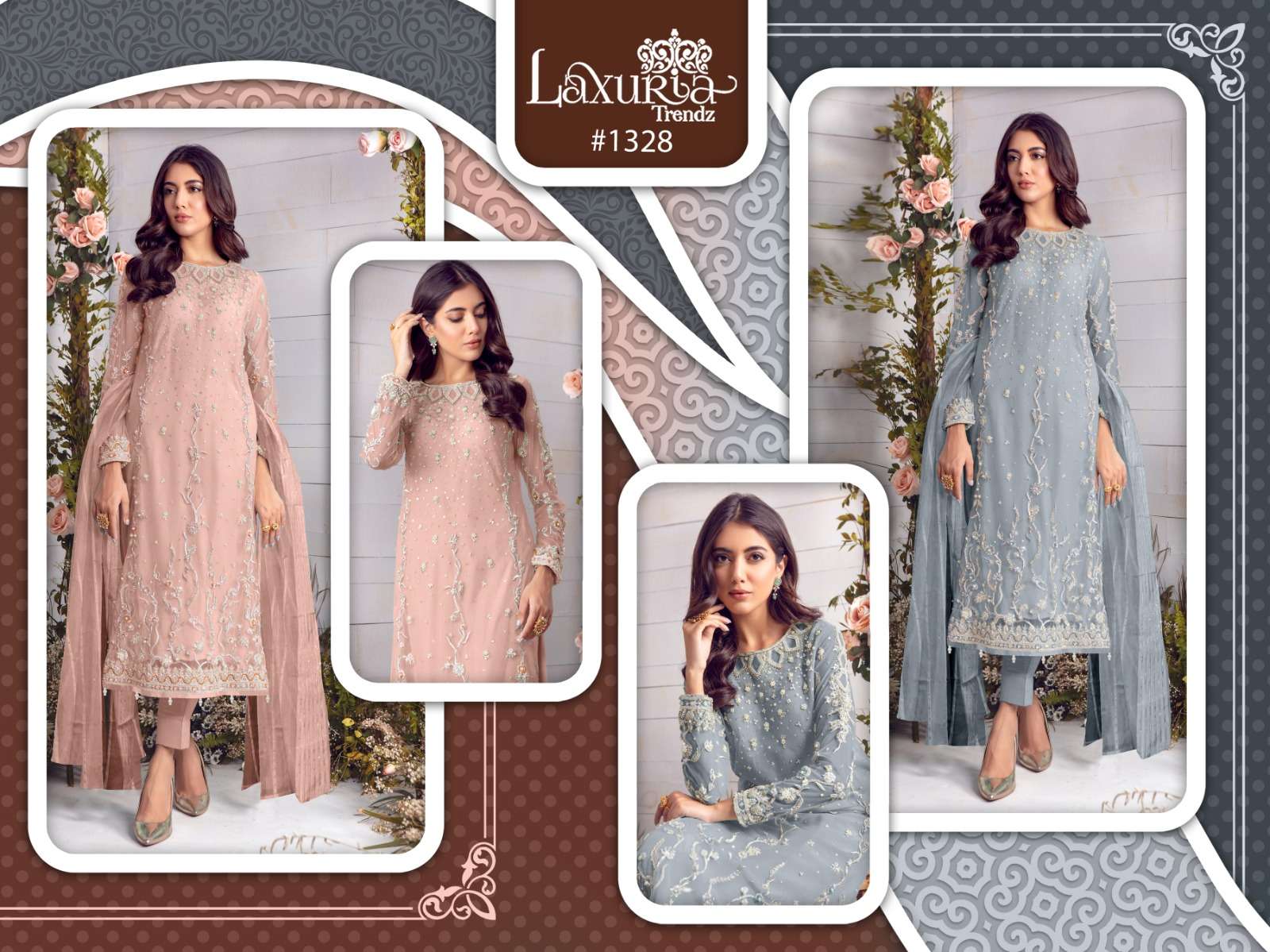 Laxuria Trendz 1328 Georgette Salwar Kameez Wholesale catalog