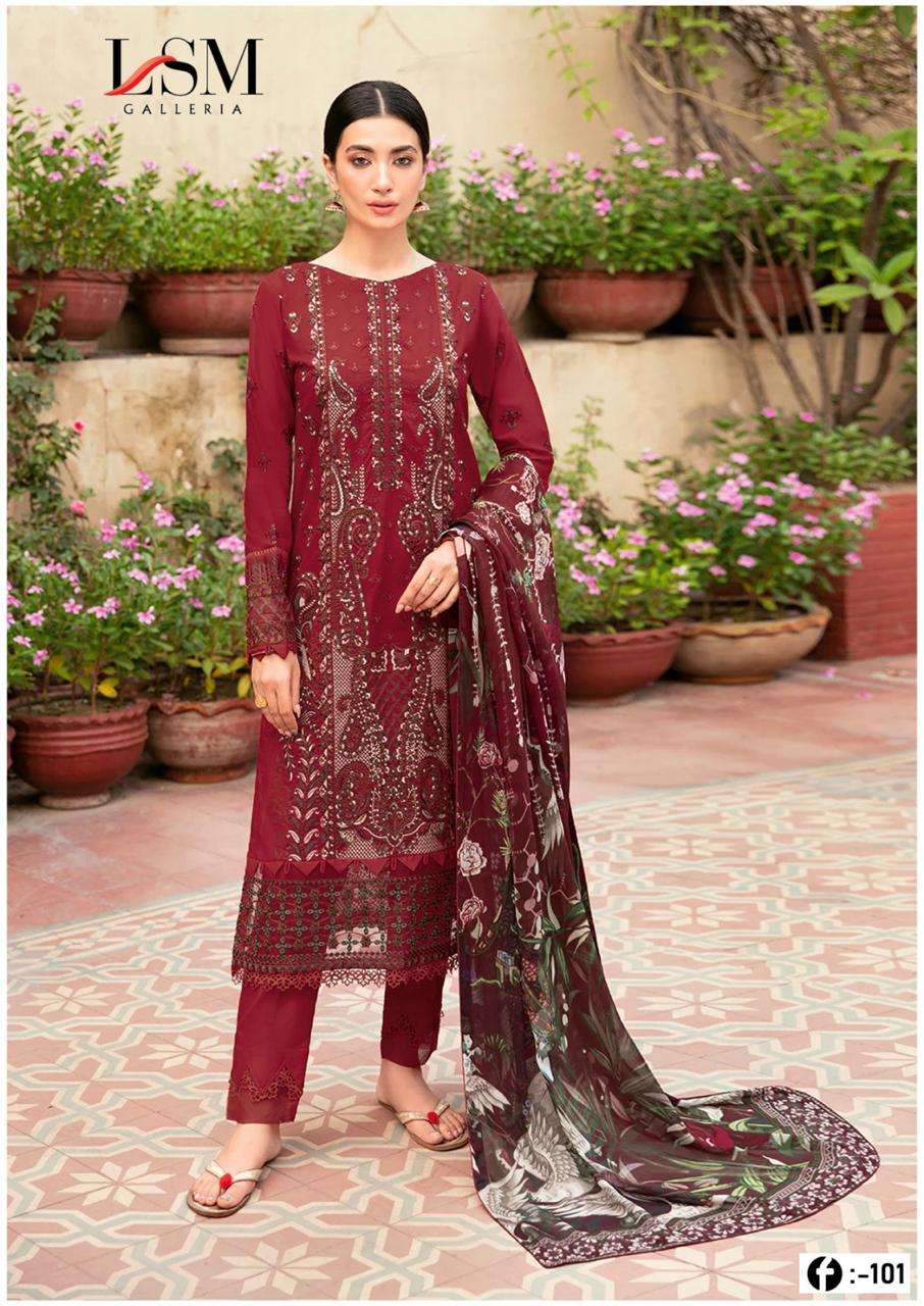 Lsm Firdous Queen Vol-10- Heavy Lawn Cotton Dress Material Wholesale Catalog