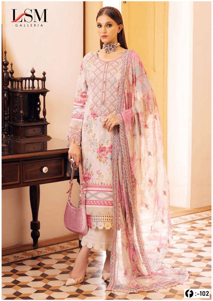 Lsm Firdous Queen Vol-10- Heavy Lawn Cotton Dress Material Wholesale Catalog