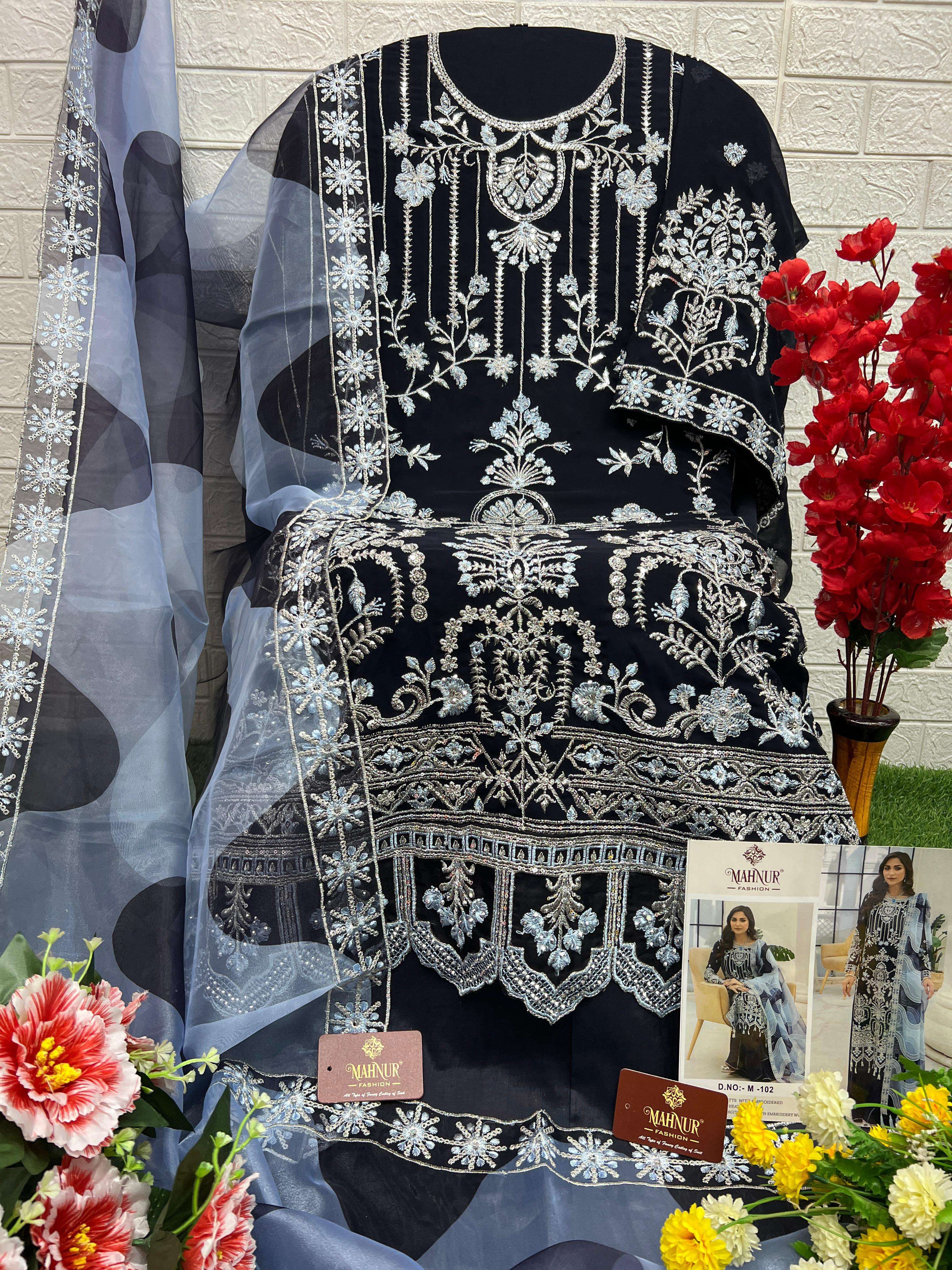 Mahnur M 102 Georgette Salwar Kameez Wholesale catalog