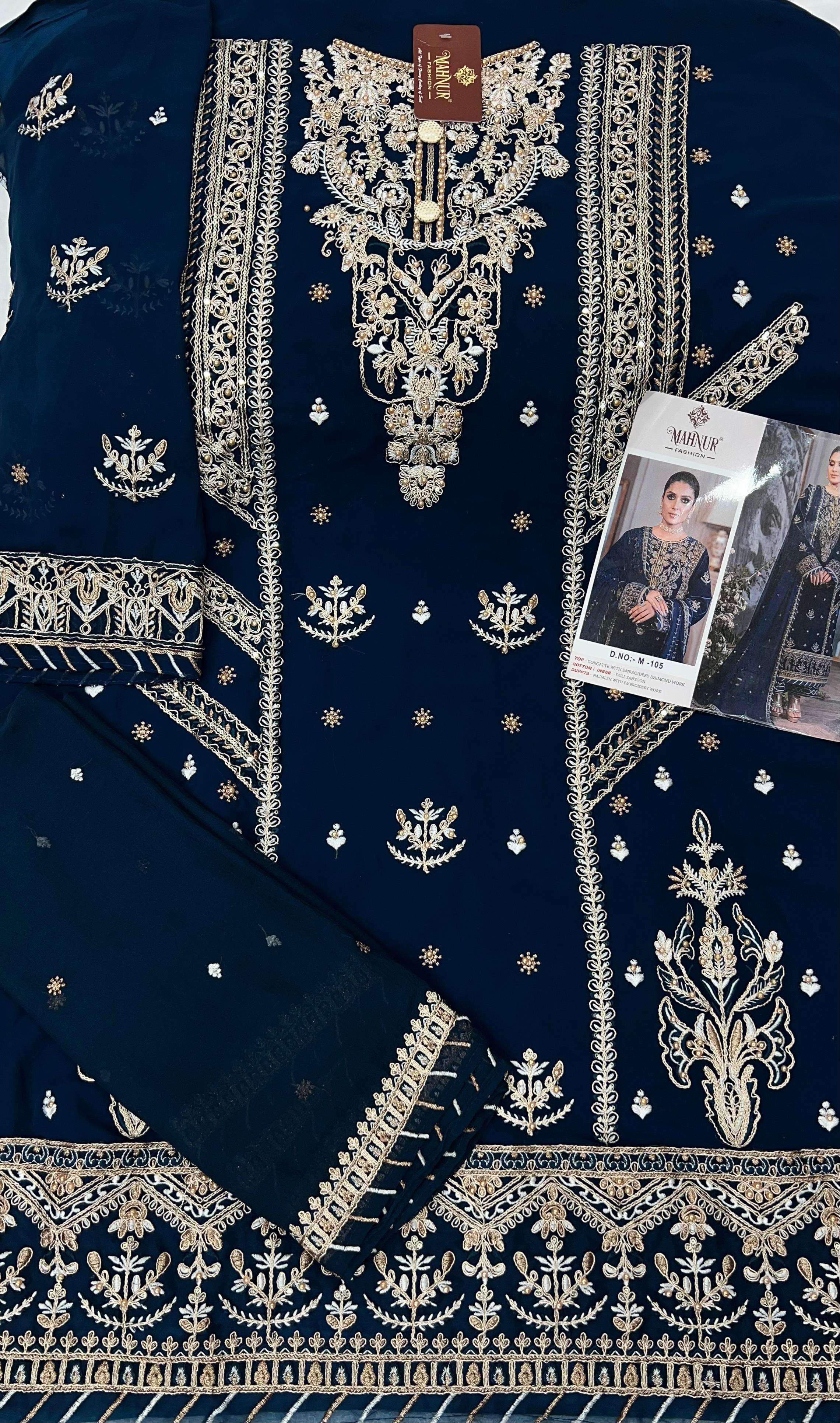 Mahnur M 105 Georgette Salwar Kameez Wholesale catalog