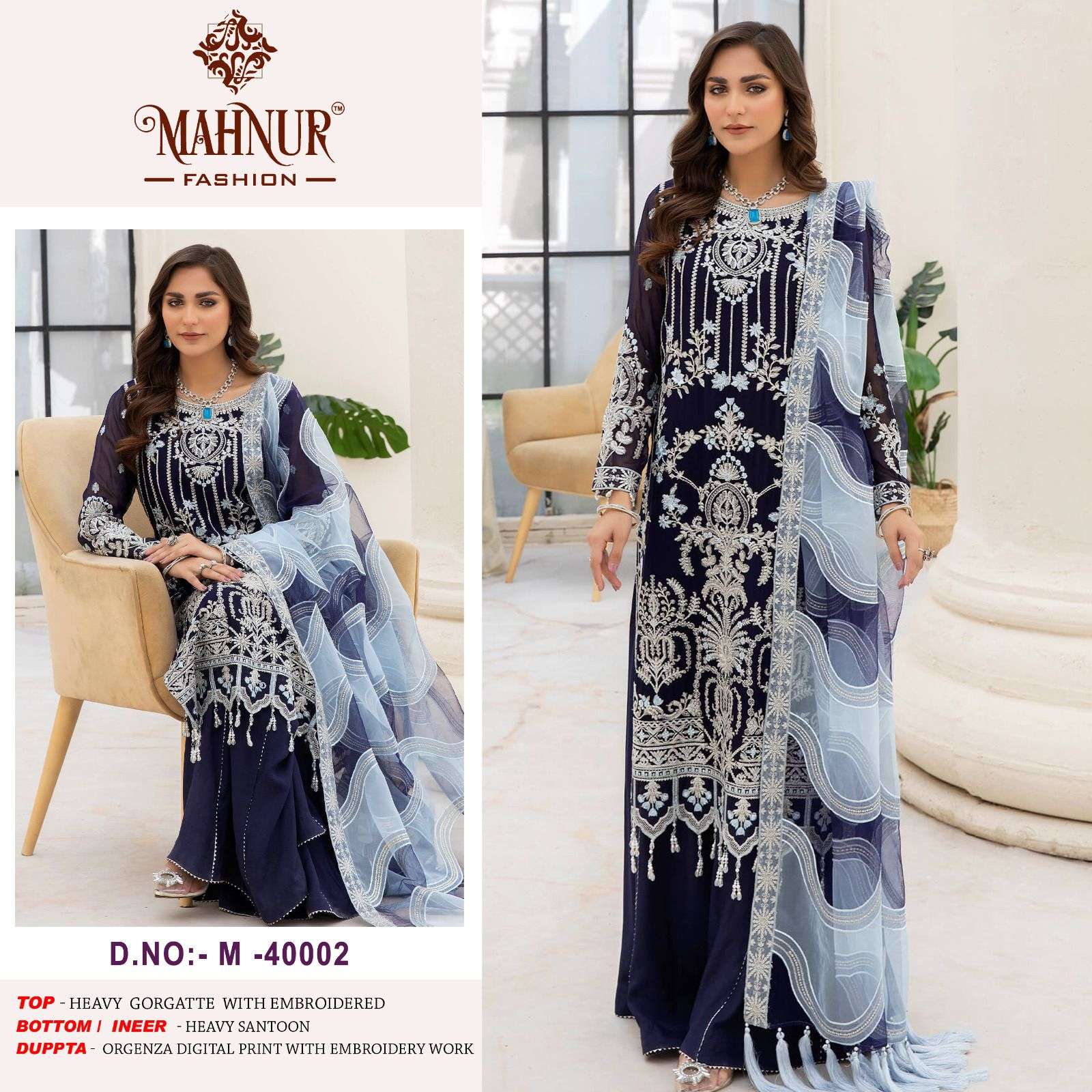Mahnur Vol 40 Georgette Salwar Kameez Wholesale catalog
