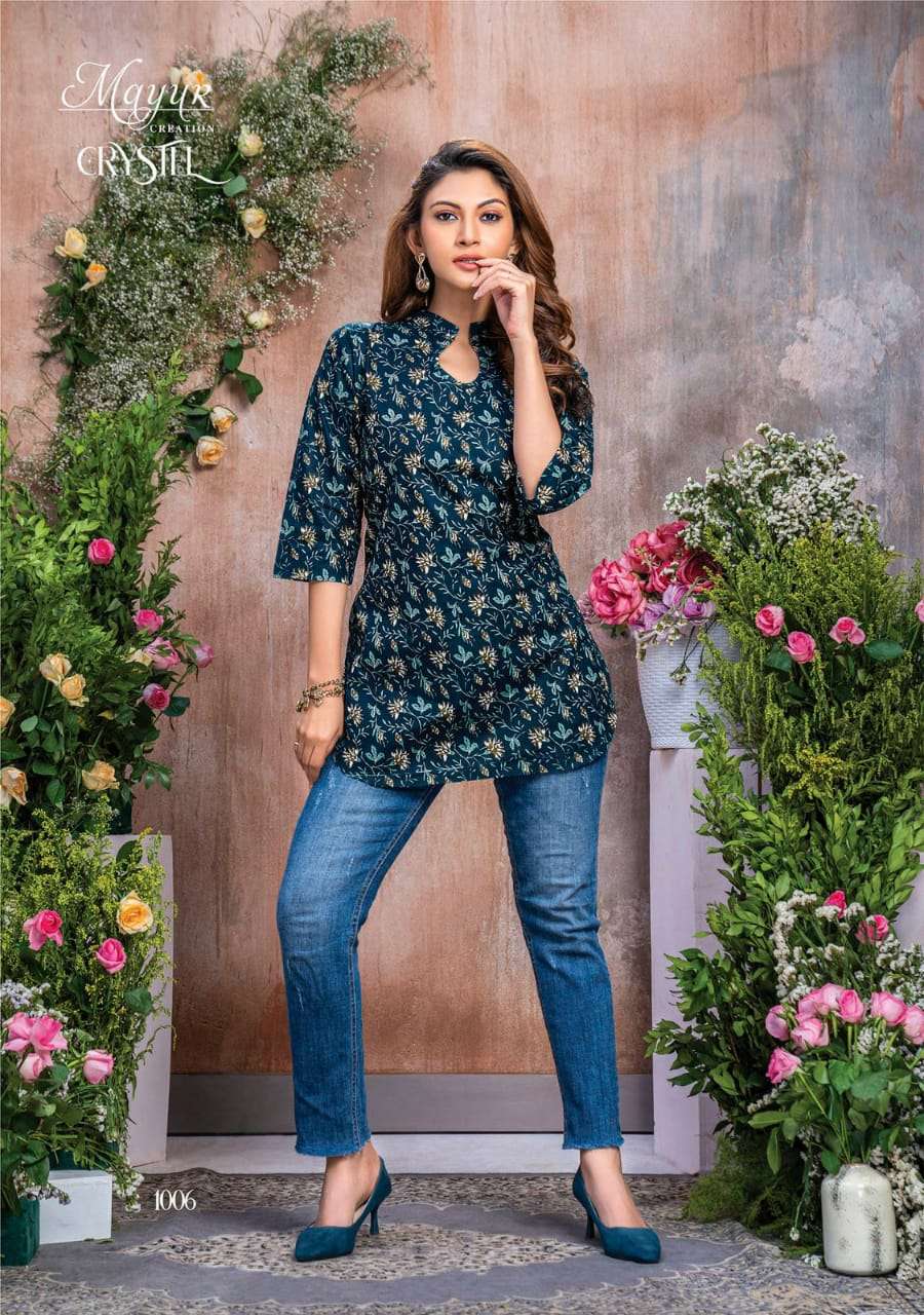 Mayur Crystal Vol-1 – Short Tops Wholesale catalog