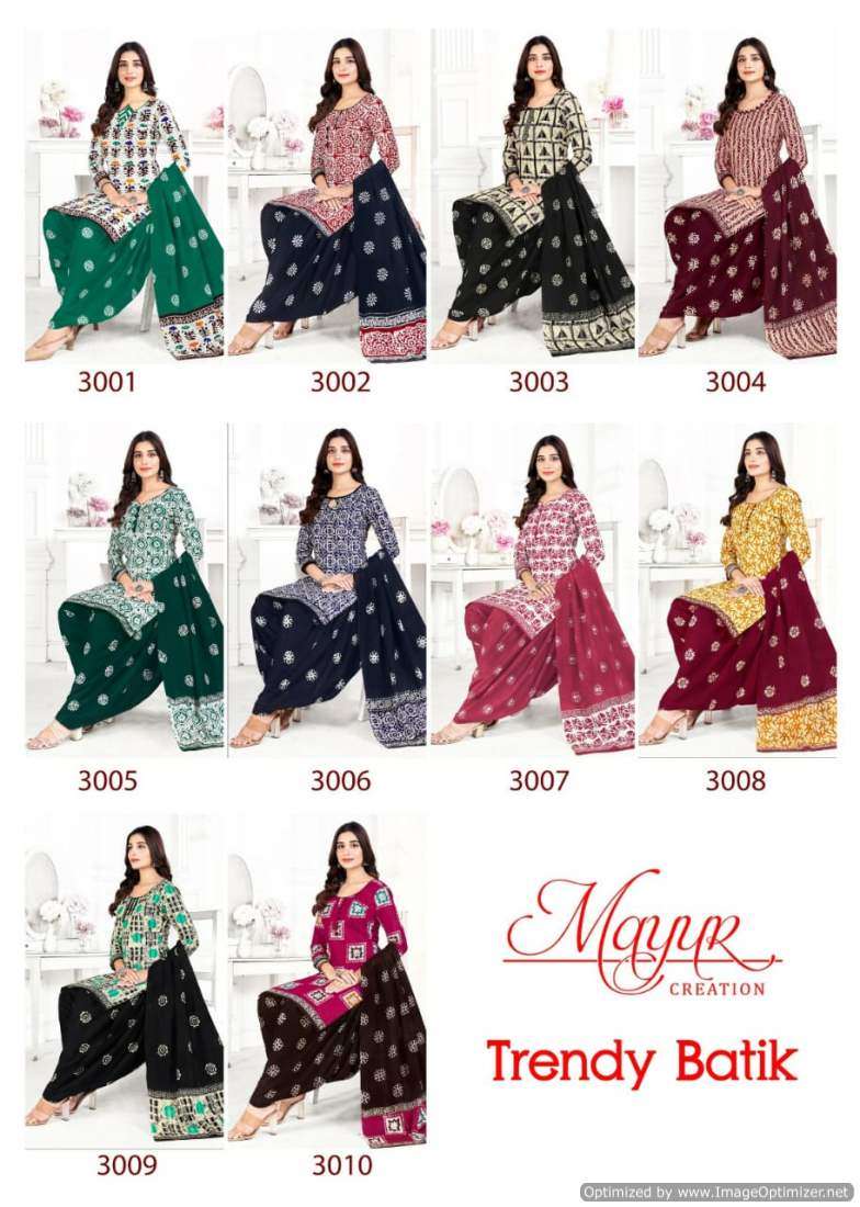 Mayur Trendy Batic Vol-3 – Dress Material - Wholesale Catalog