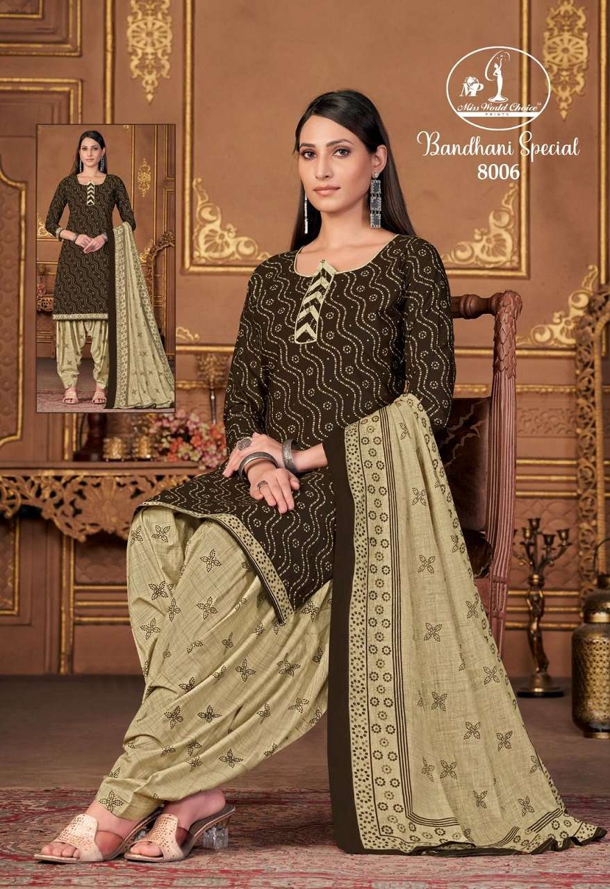 Miss World Bandhani Special Vol-8 – Dress Material Wholesale Catalog