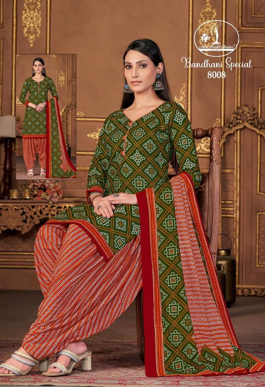 Miss World Bandhani Special Vol-8 – Dress Material Wholesale Catalog