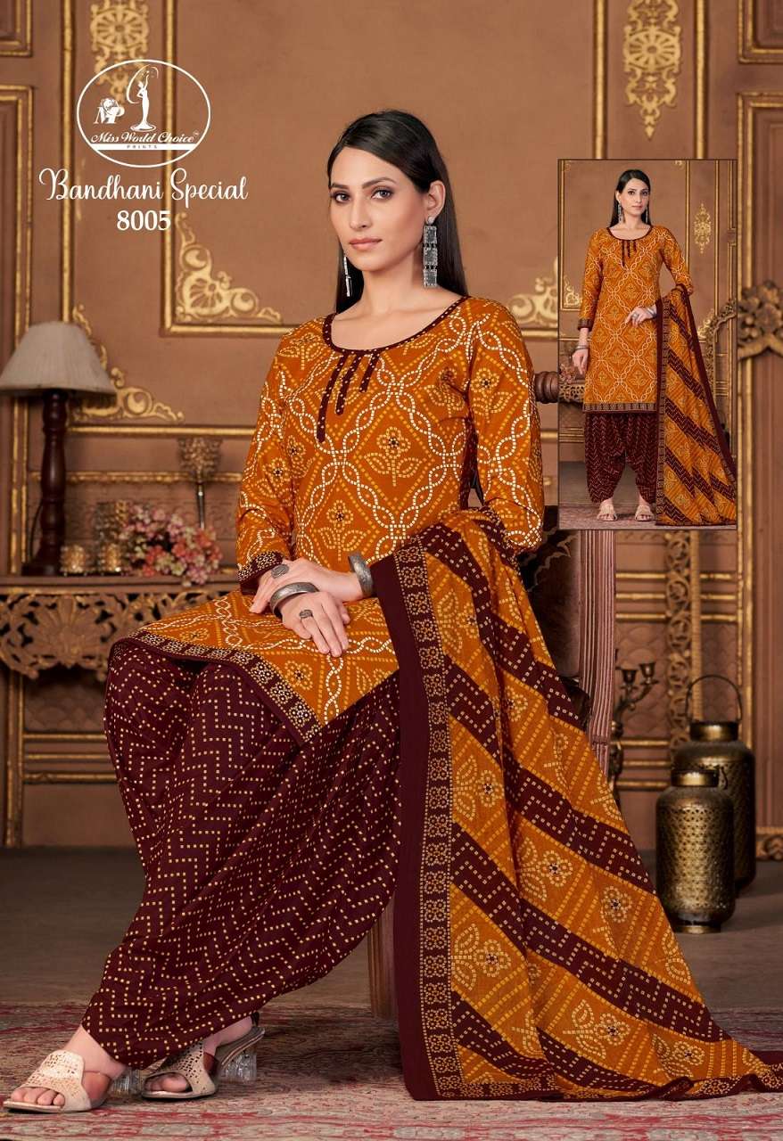 Miss World Bandhani Special Vol-8 – Dress Material Wholesale Catalog