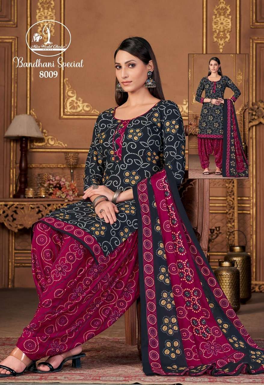Miss World Bandhani Special Vol-8 – Dress Material Wholesale Catalog