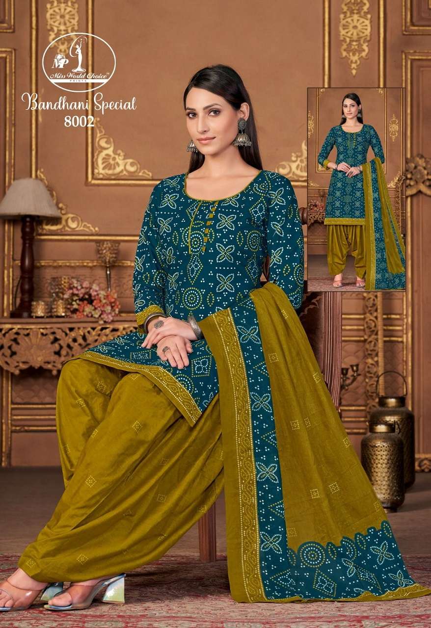 Miss World Bandhani Special Vol-8 – Dress Material Wholesale Catalog