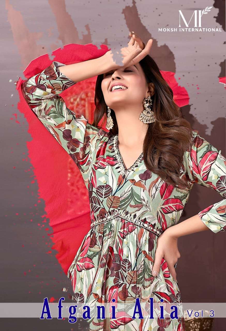 MOKSH INTERNATIONAL Afgani Alia Vol - 3 Kurti Wholesale catalog