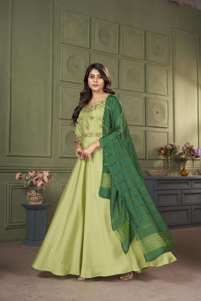 Moksh International Design No. 101 Gown Kurti Wholesale catalog