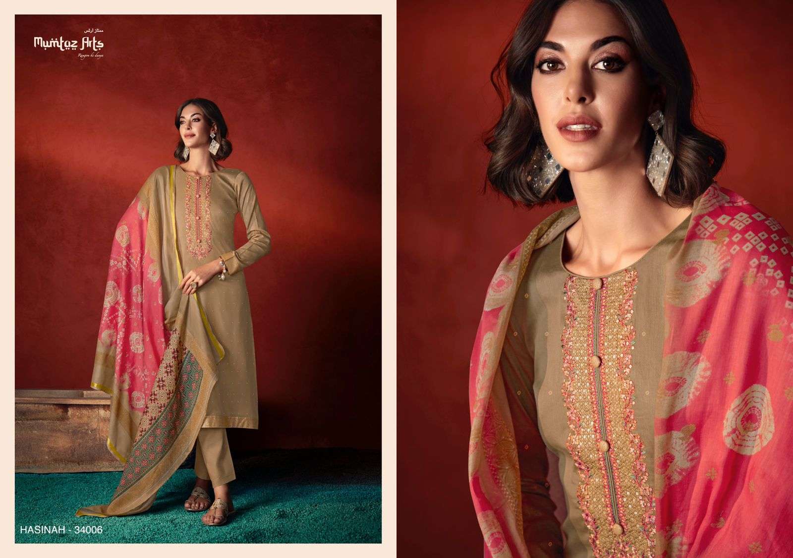 Mumtaz Hasinah Jam Satin Designer Salwar Kameez Wholesale catalog