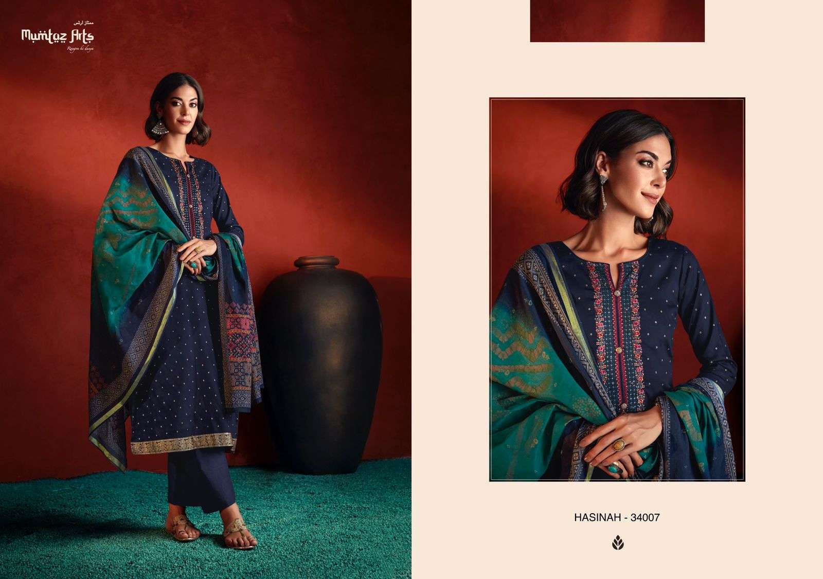 Mumtaz Hasinah Jam Satin Designer Salwar Kameez Wholesale catalog