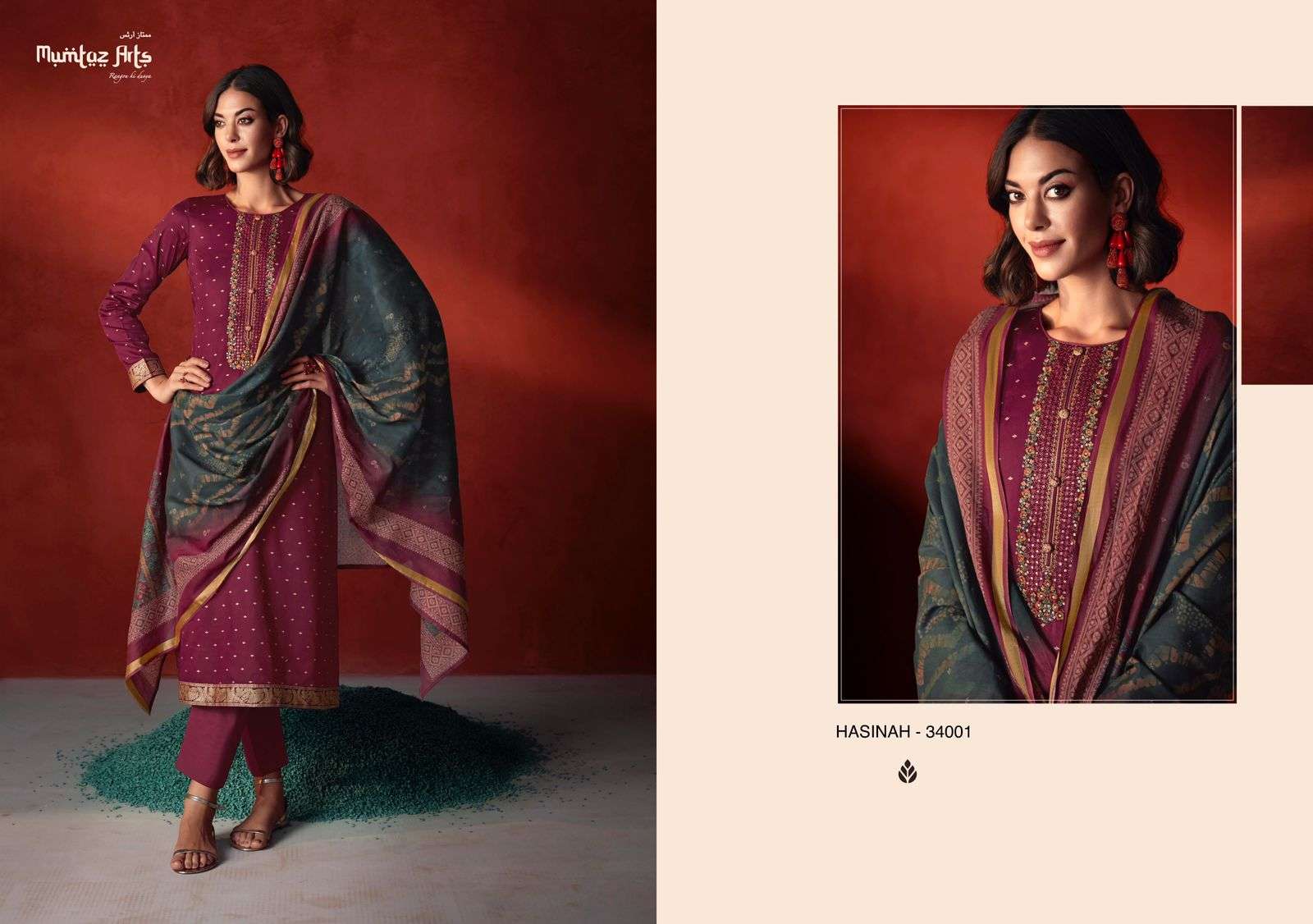 Mumtaz Hasinah Jam Satin Designer Salwar Kameez Wholesale catalog