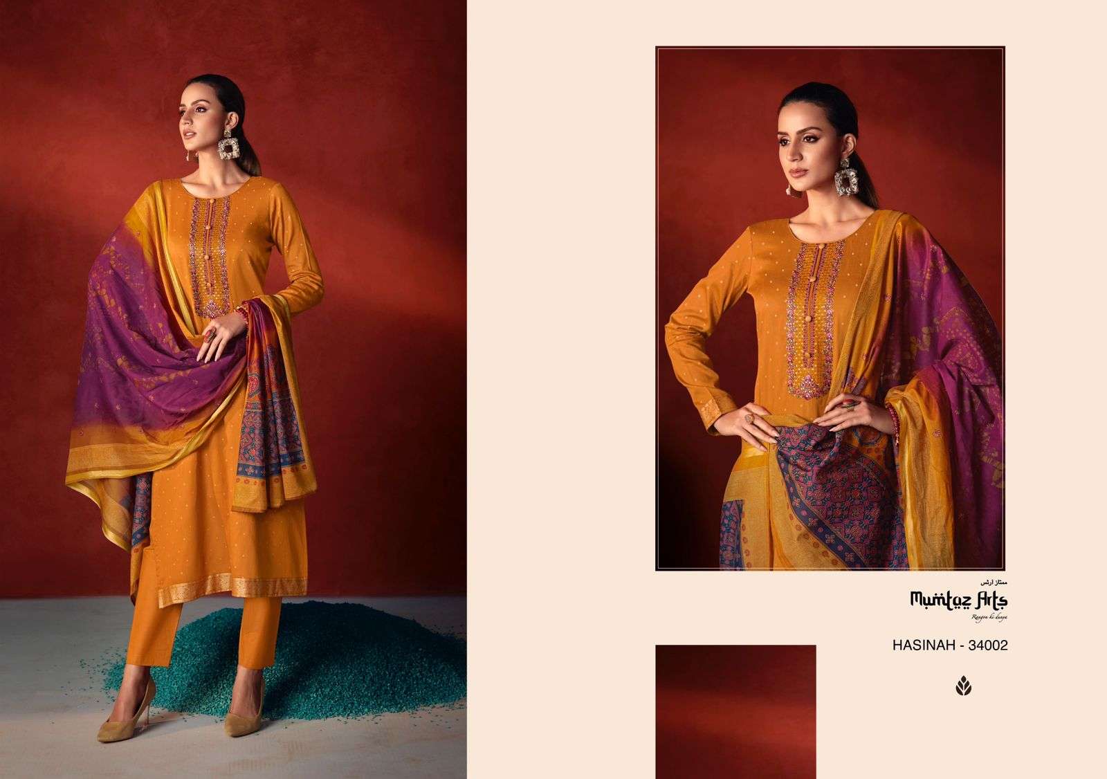 Mumtaz Hasinah Jam Satin Designer Salwar Kameez Wholesale catalog
