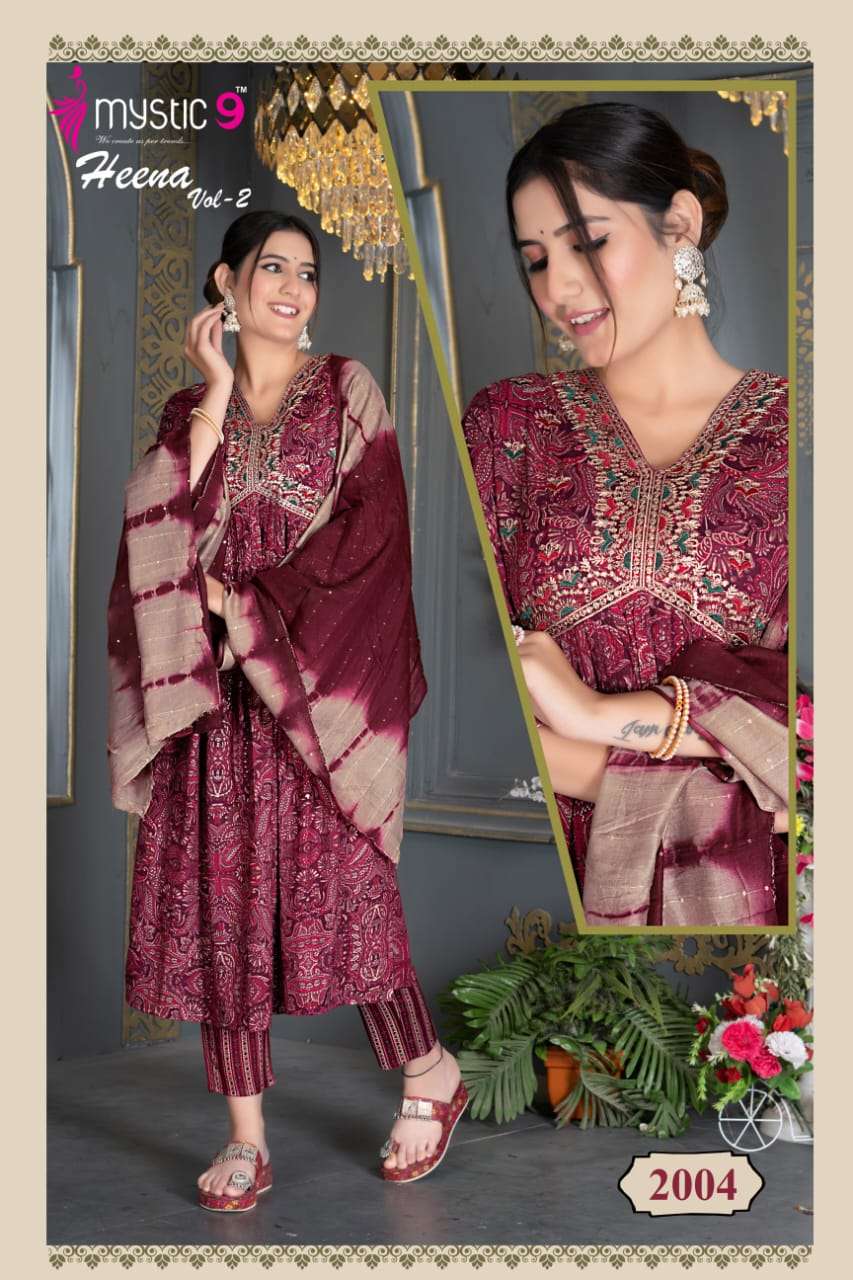 MYSTIC 9 HEENA  VOL - 2 Kurti Wholesale catalog