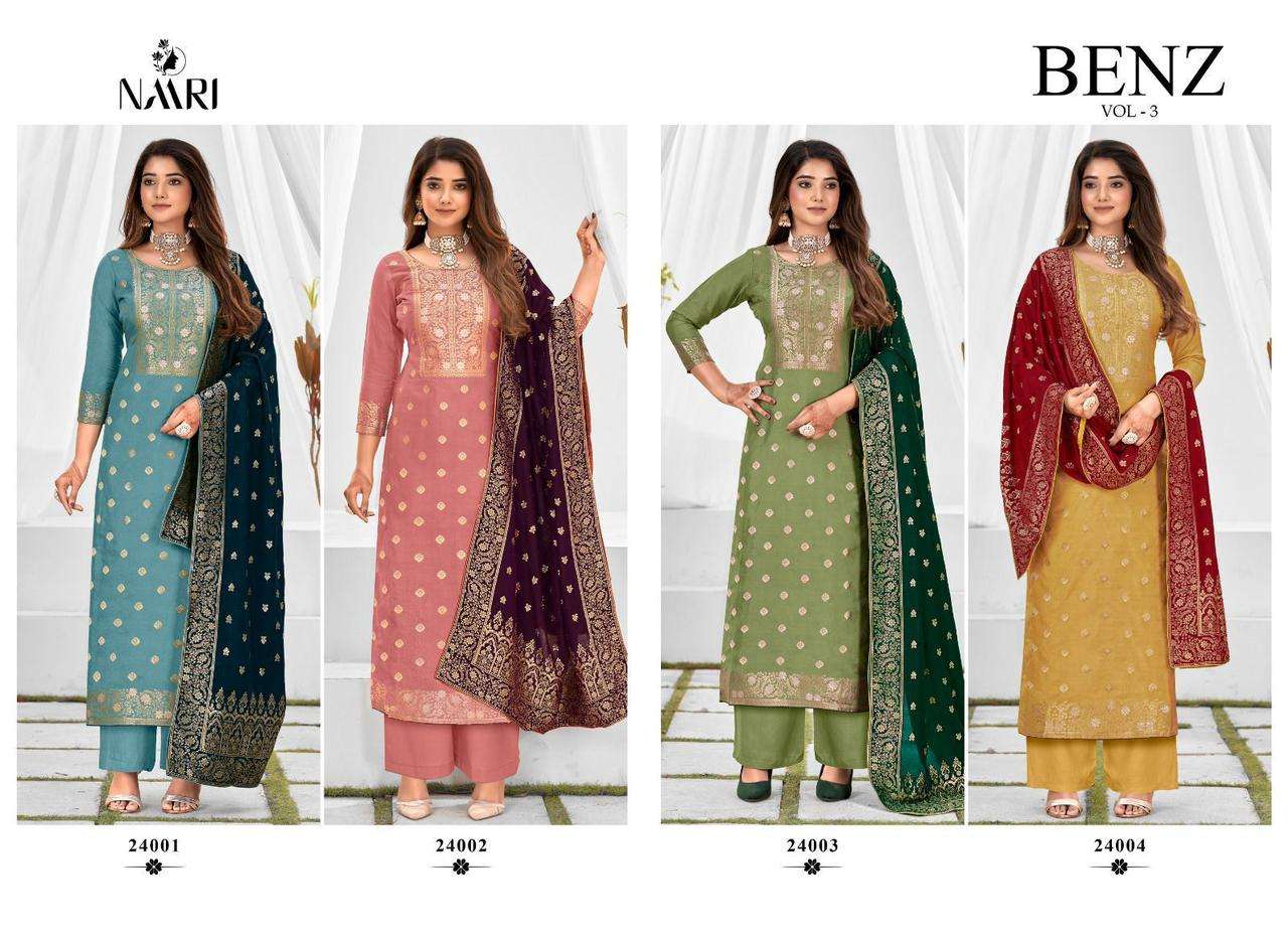 NAARI BENZ-3 MUSLIN JACARD Dress Materials Wholesale catalog