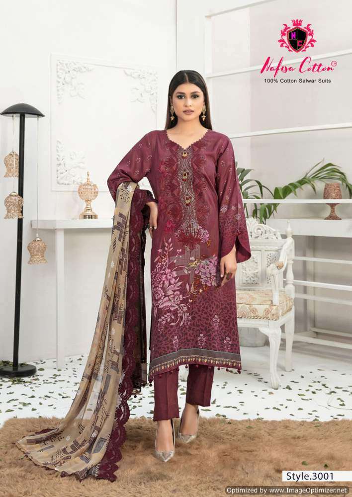 Nafisa Andaaz Vol 3 Cotton Printed Dress Material Wholesale catalog
