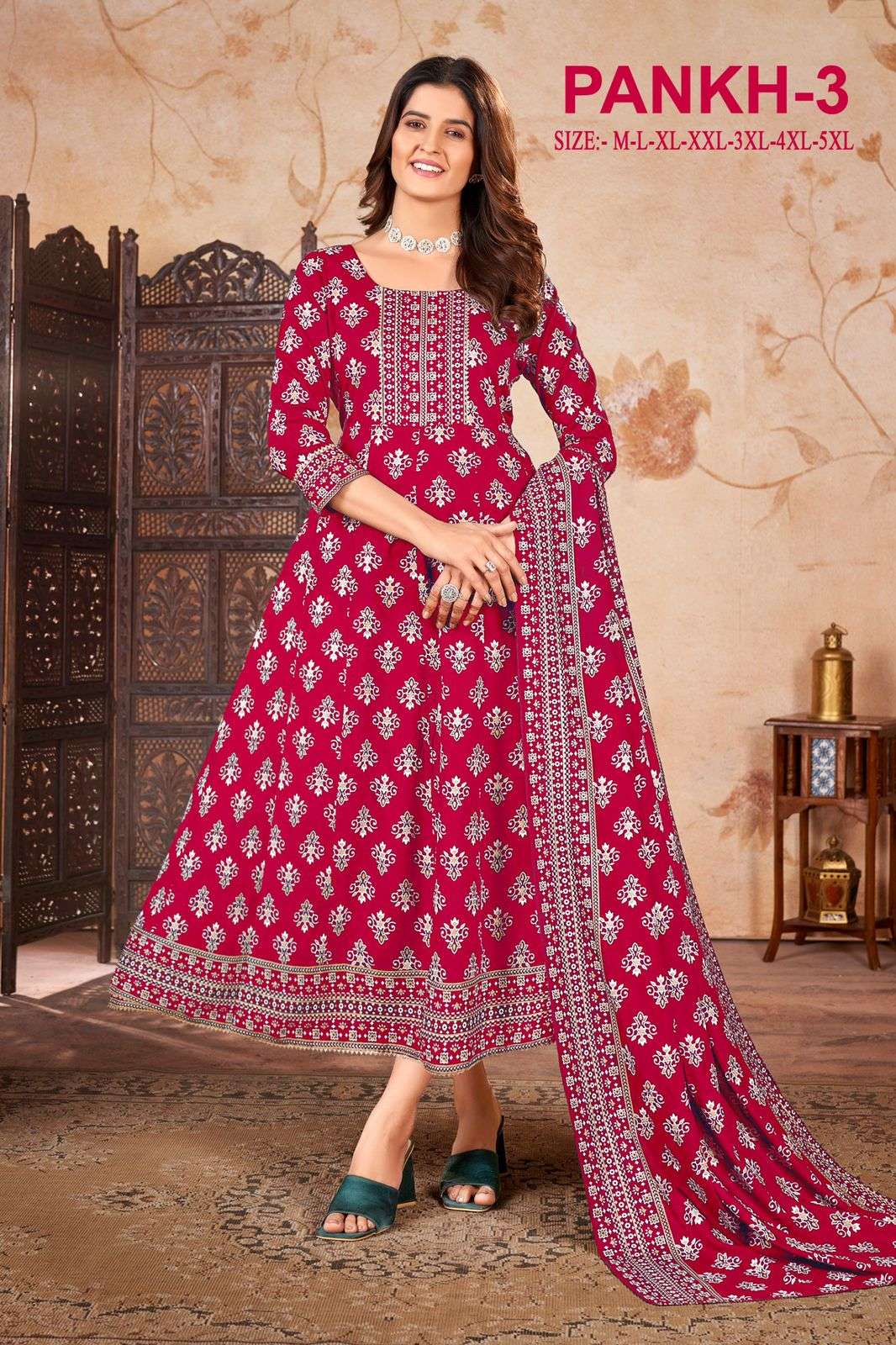 PANKH-3 RAYON WITH MULTI GOLD Kurti Wholesale catalog