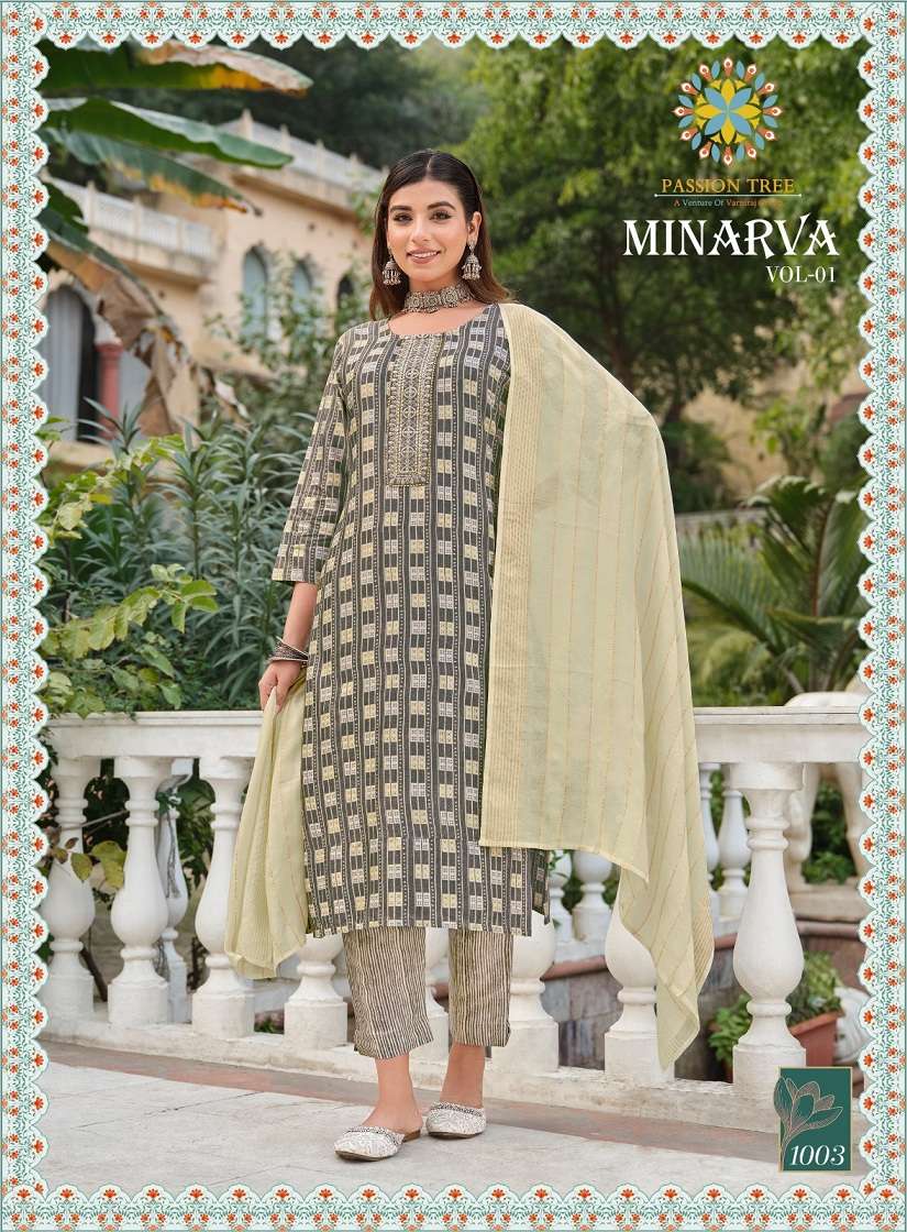 Passion Tree Minarva Vol-1 – Kurti Pant With Dupatta Wholesale Catalog