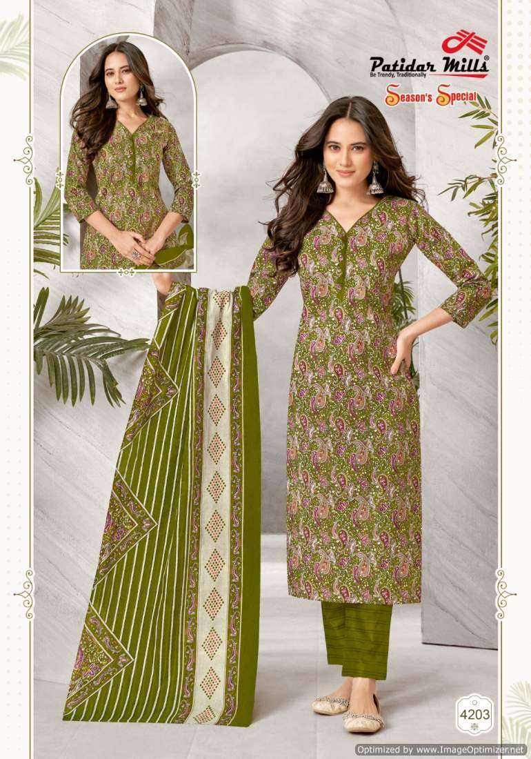 Patidar Mills Season Special Vol-42 – Dress Material - Wholesale catalog