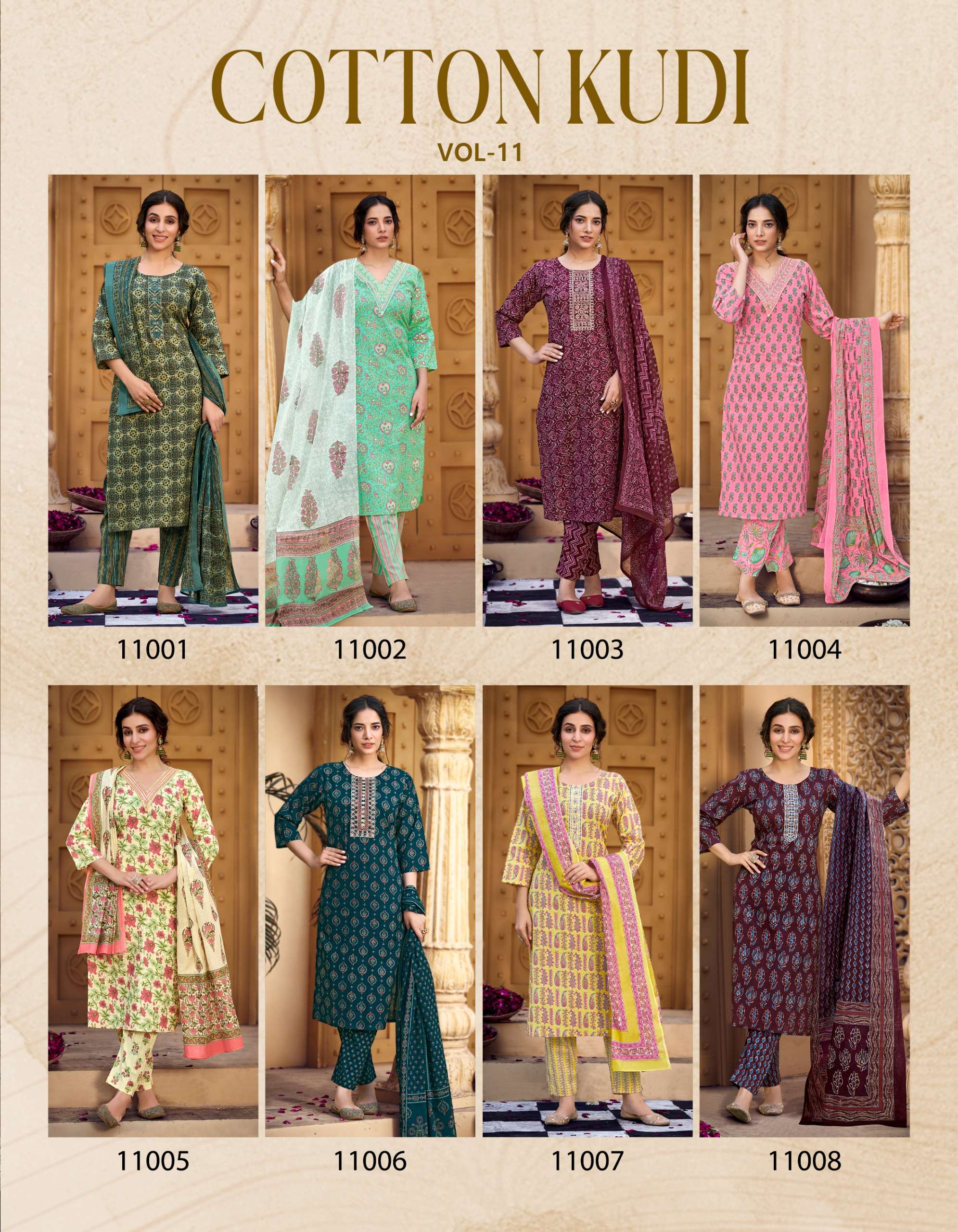 RADHIKA lifestyle COTTON Kudi vol -11 KURTI  Wholesale catalog