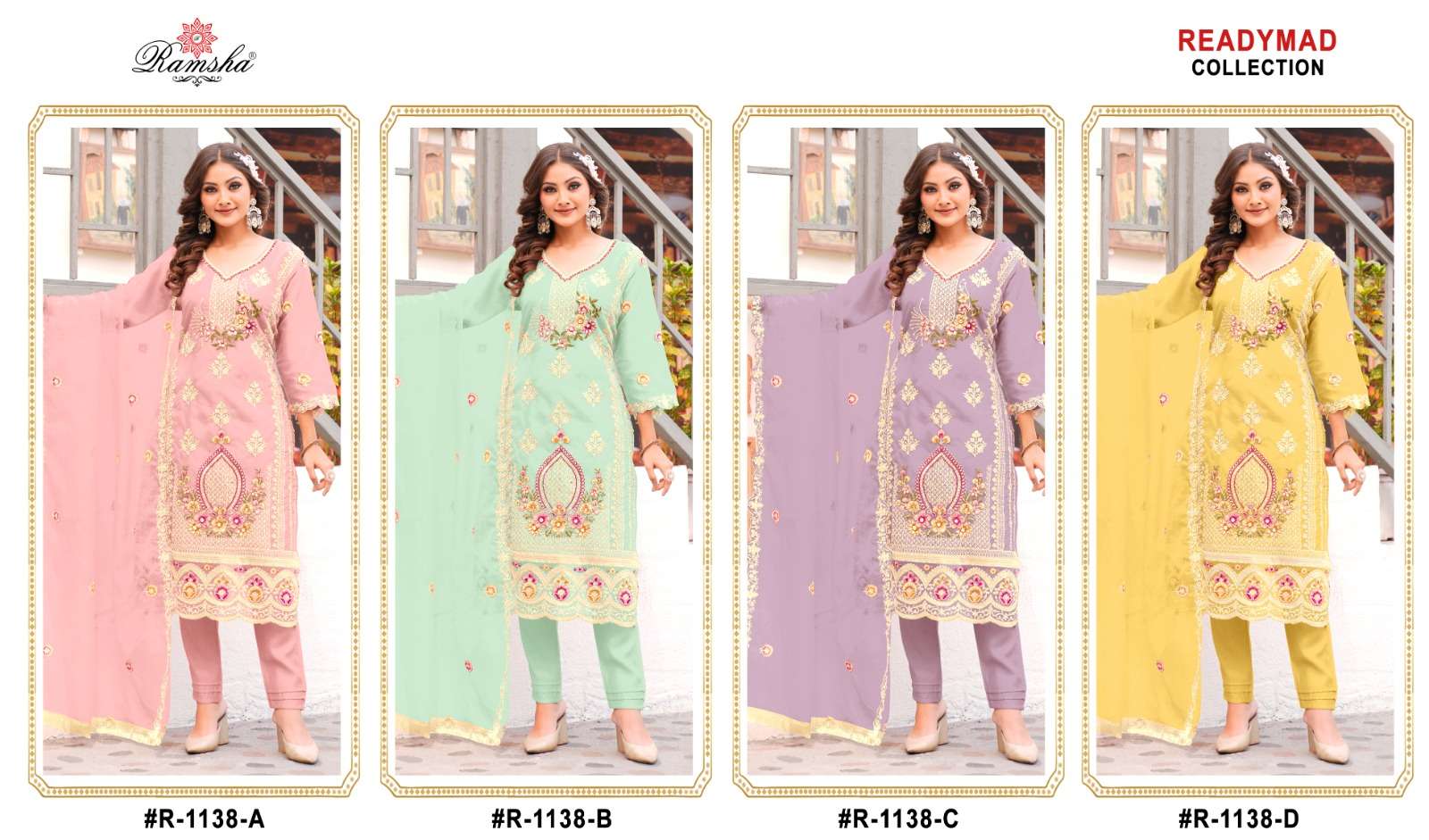 Ramsha R 1138 A To D Pakistani Suit Wholesale catalog