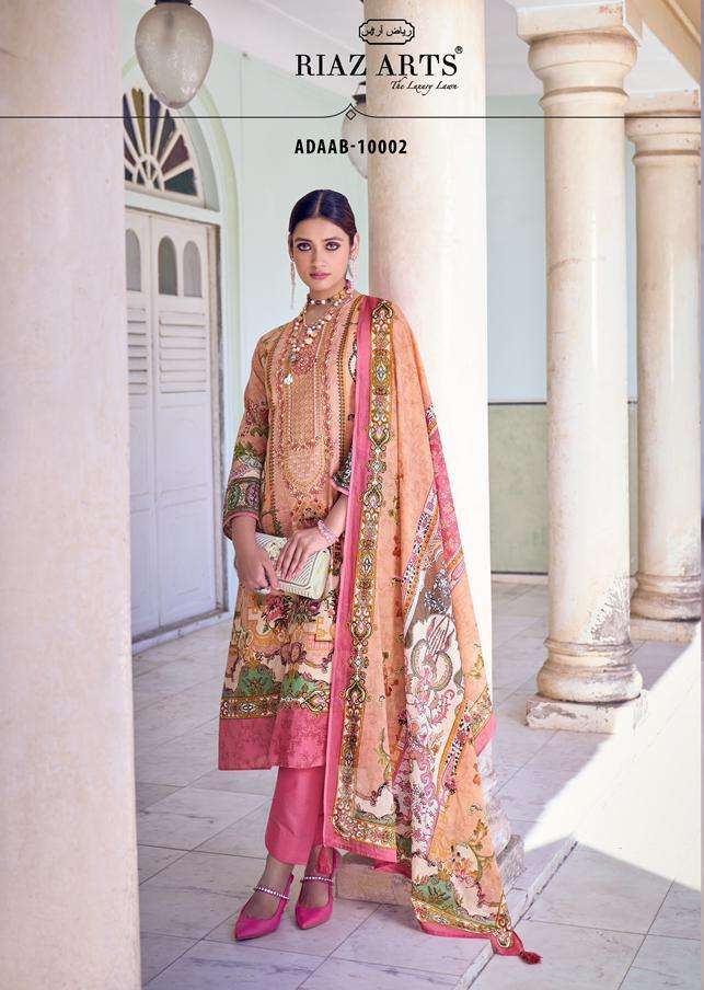 Riaz Arts Adaab Lawn Cambric Printed Dress Material Wholesale catalog