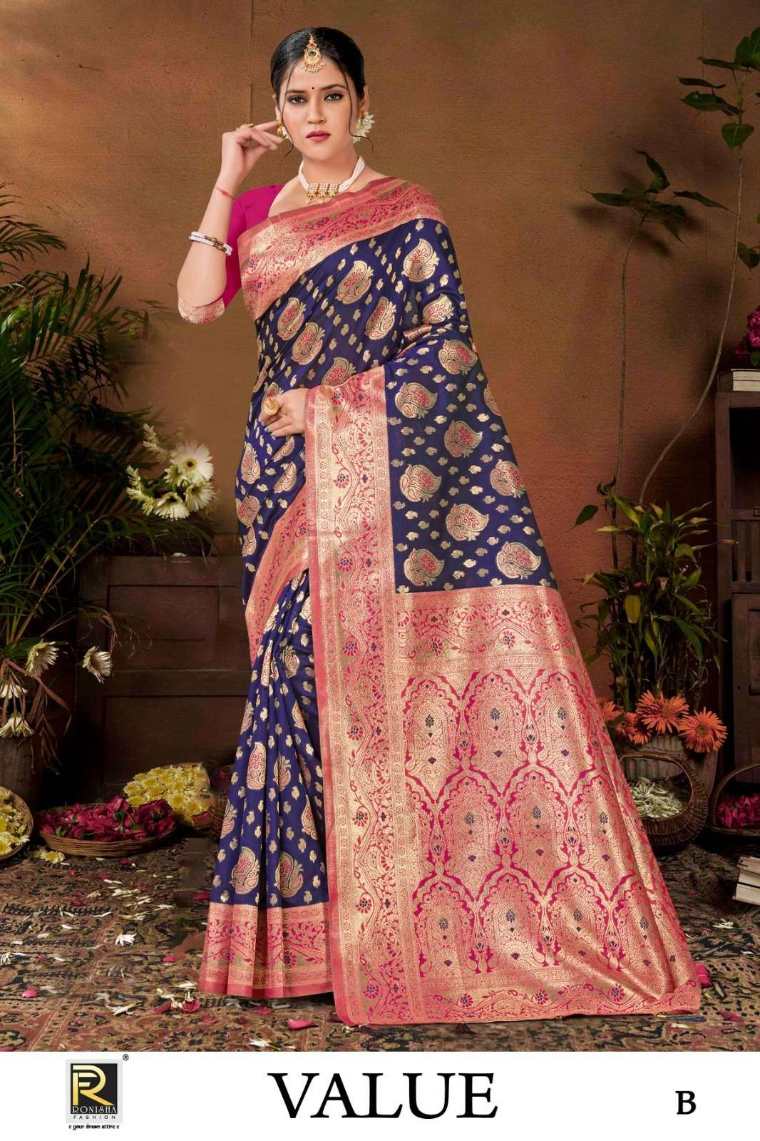 Ronisha Value Banarasi Silk Saree Wholesale catalog