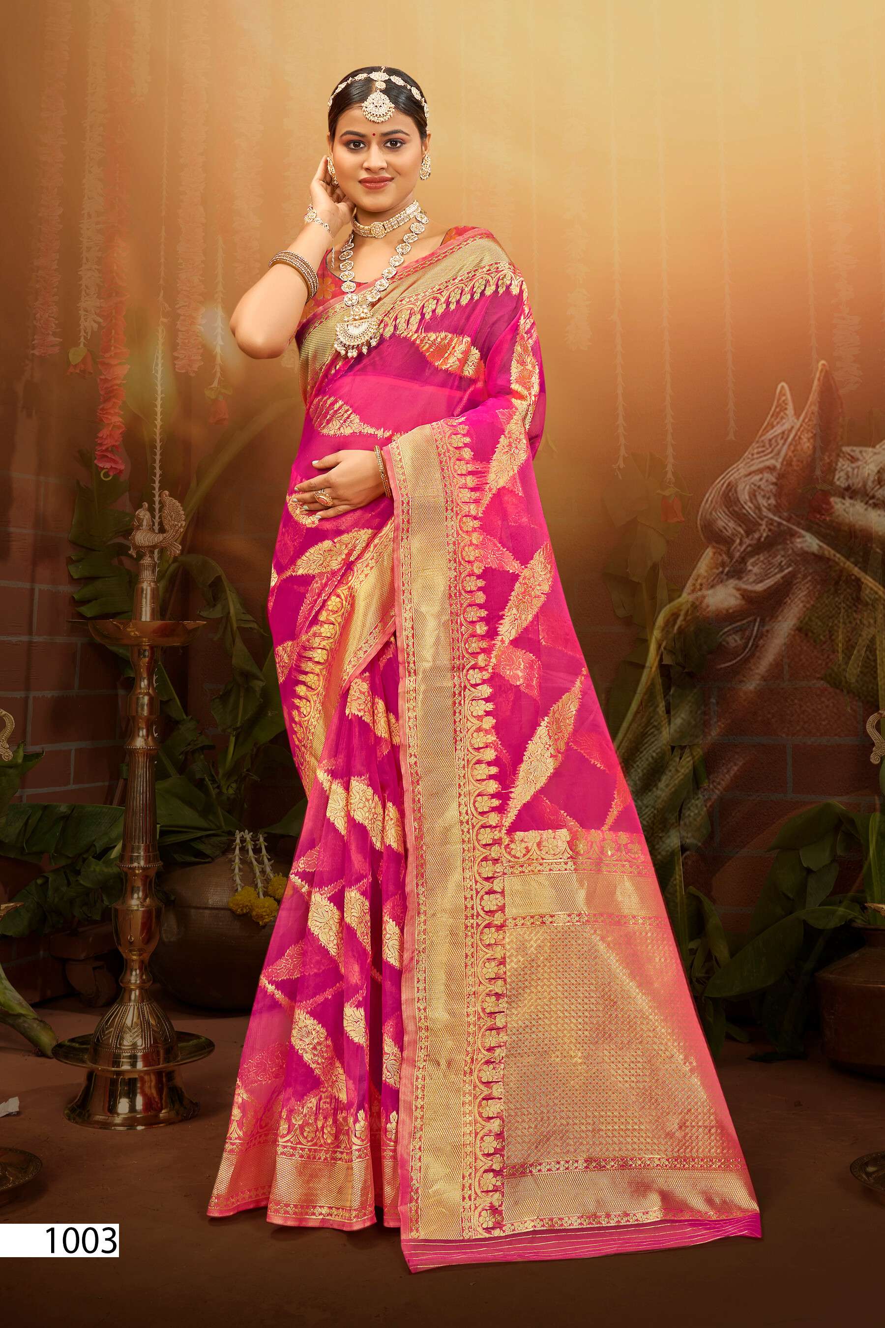 Saroj Mahek Vol - 1 Soft organza saree Saree Wholesale catalog    