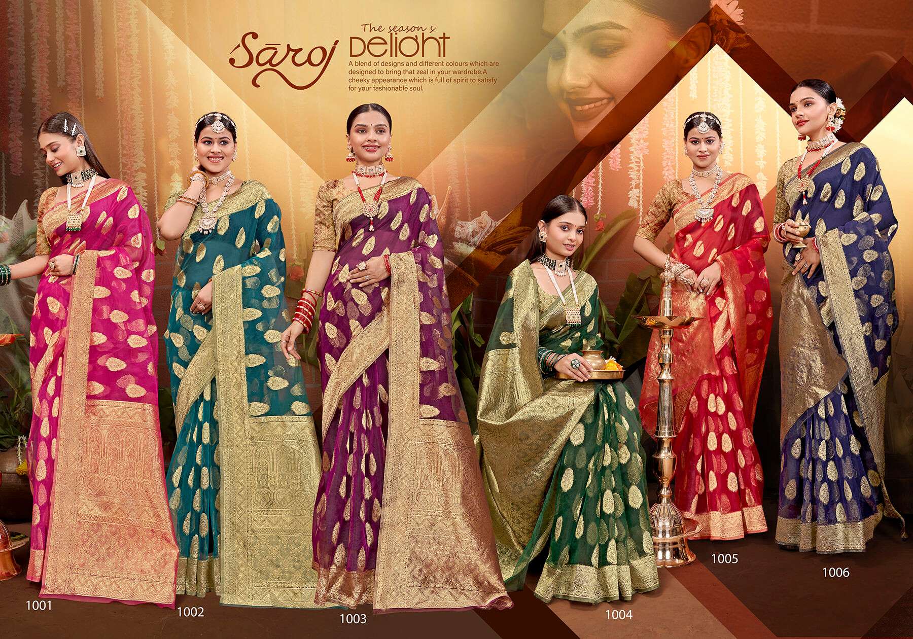 Saroj  Mahek Vol - 2 Sofft organza silk saree Wholesale catalog    