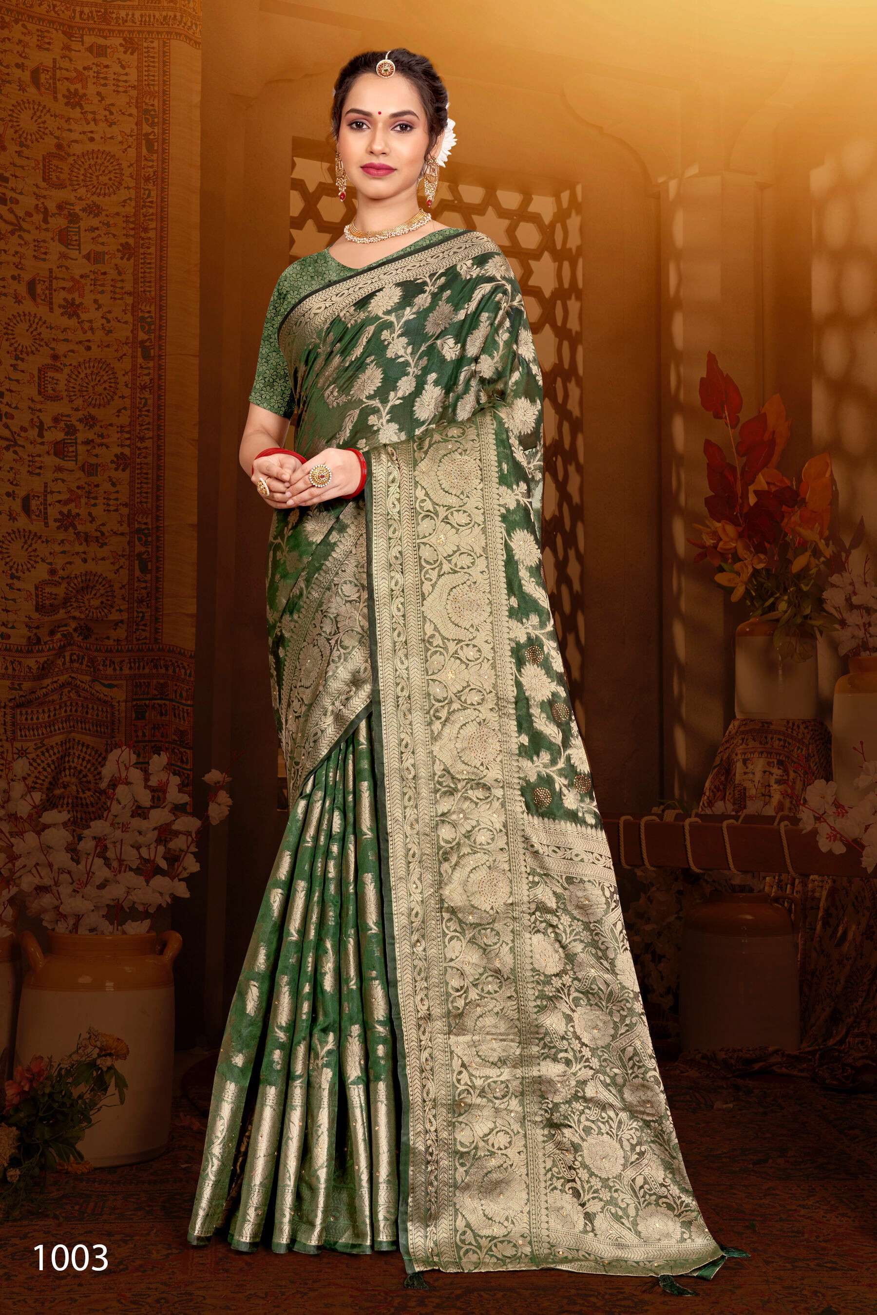 Saroj  Monika Vol - 11 Soft organza Saree with heavvy swarovski work Saree Wholesale catalog  