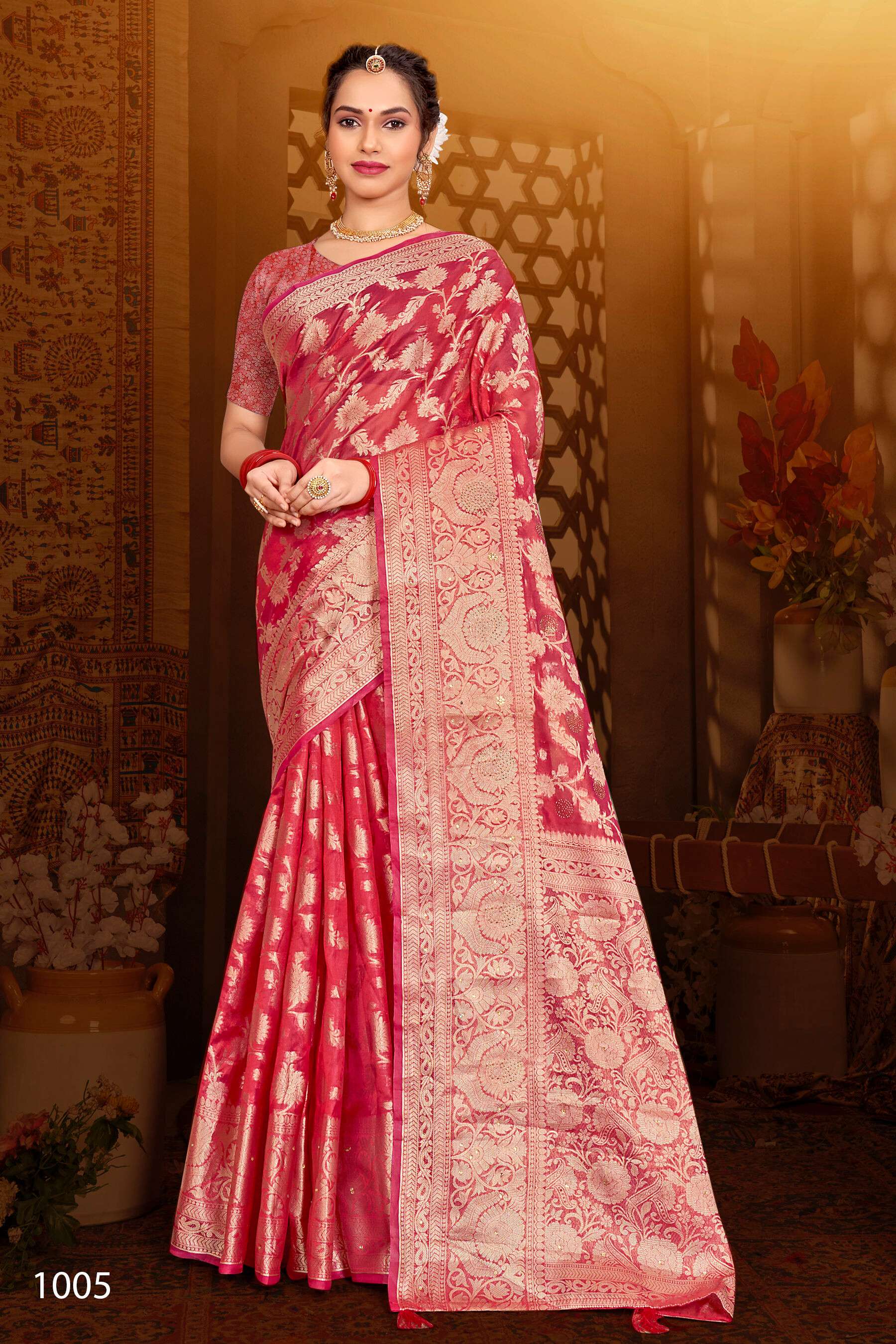 Saroj  Monika Vol - 11 Soft organza Saree with heavvy swarovski work Saree Wholesale catalog  