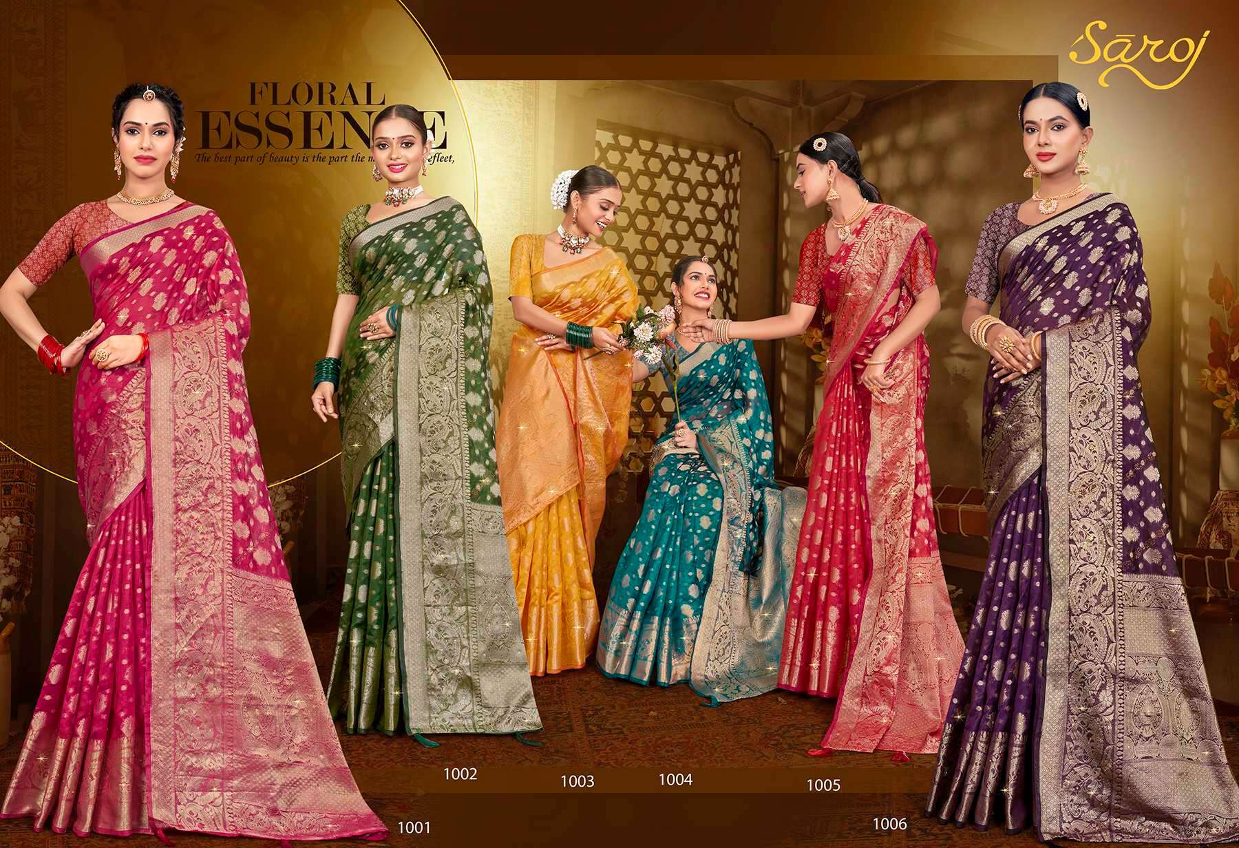 Saroj  Monika Vol - 9 Soft organza silk Saree Wholesale catalog    