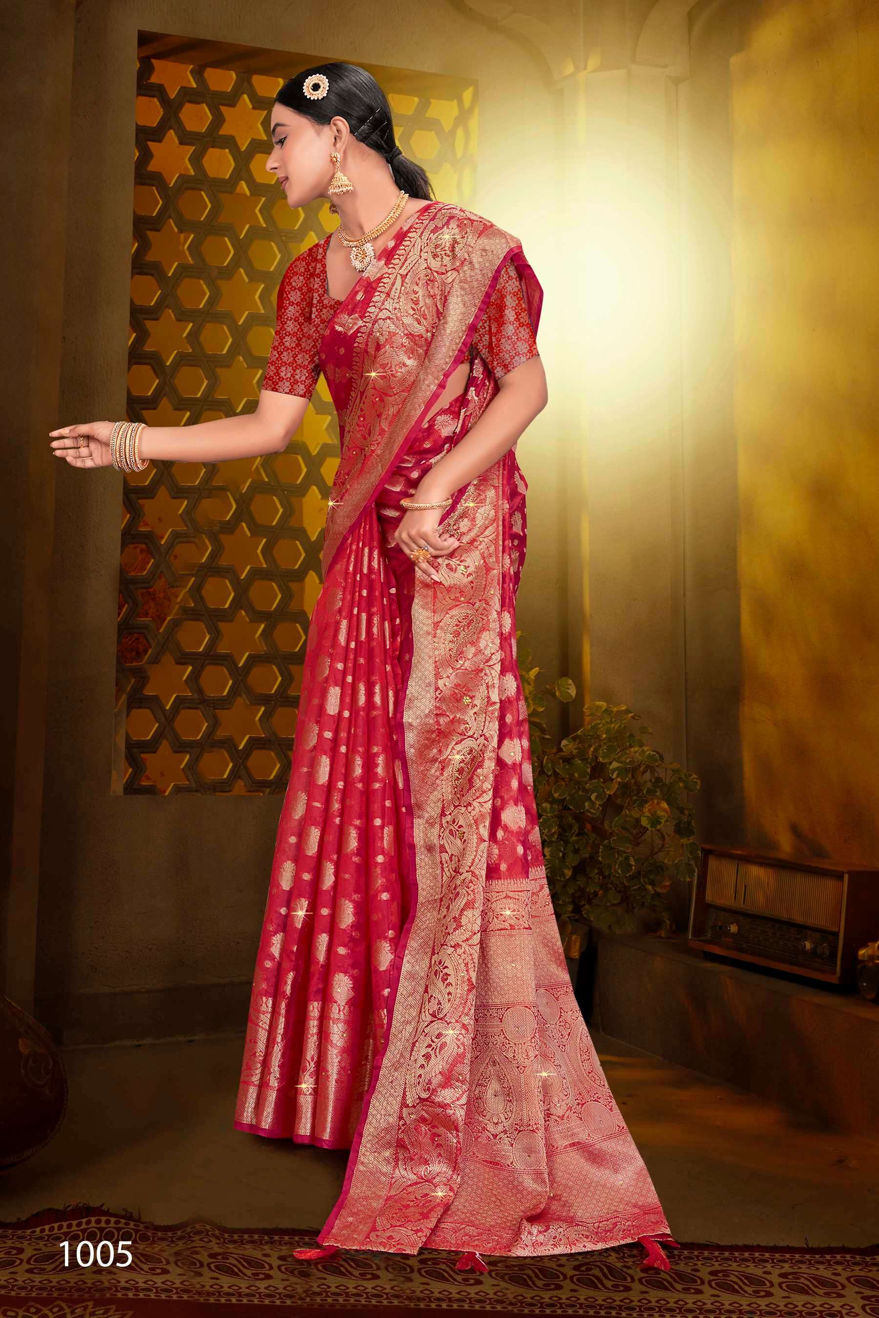 Saroj  Monika Vol - 9 Soft organza silk Saree Wholesale catalog    