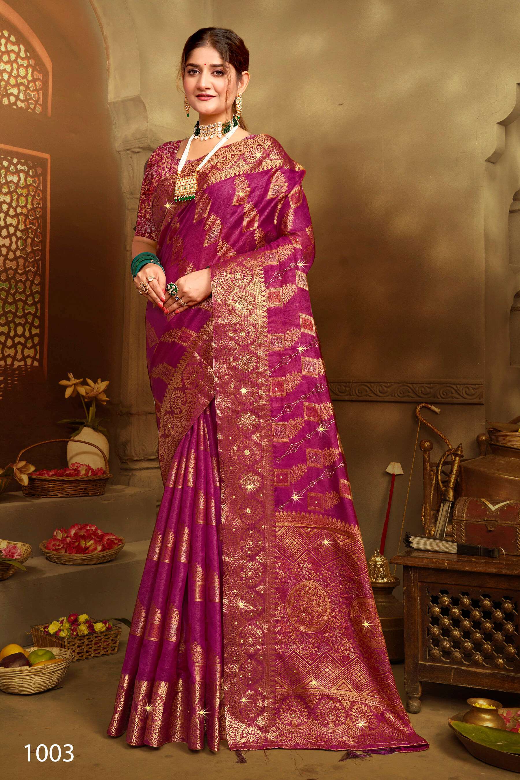 Saroj Noorani Vol - 2 Soft khadi organza saree with heavy swarovvski work Saree Wholesale catalog    
