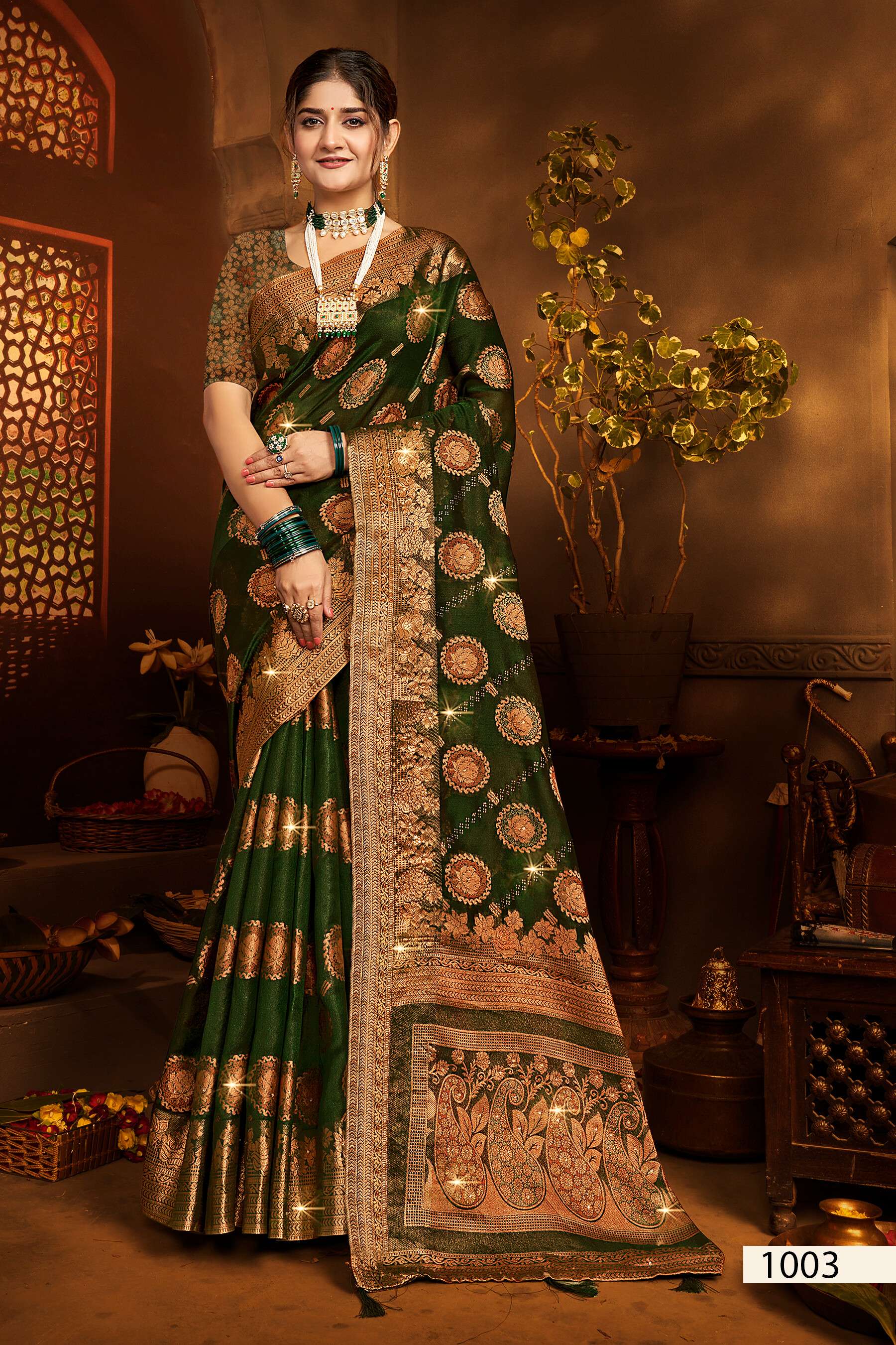 Saroj Noorani Vol.6 Soft khadi organza saree with heavy swarovski work Saree Wholesale catalog    