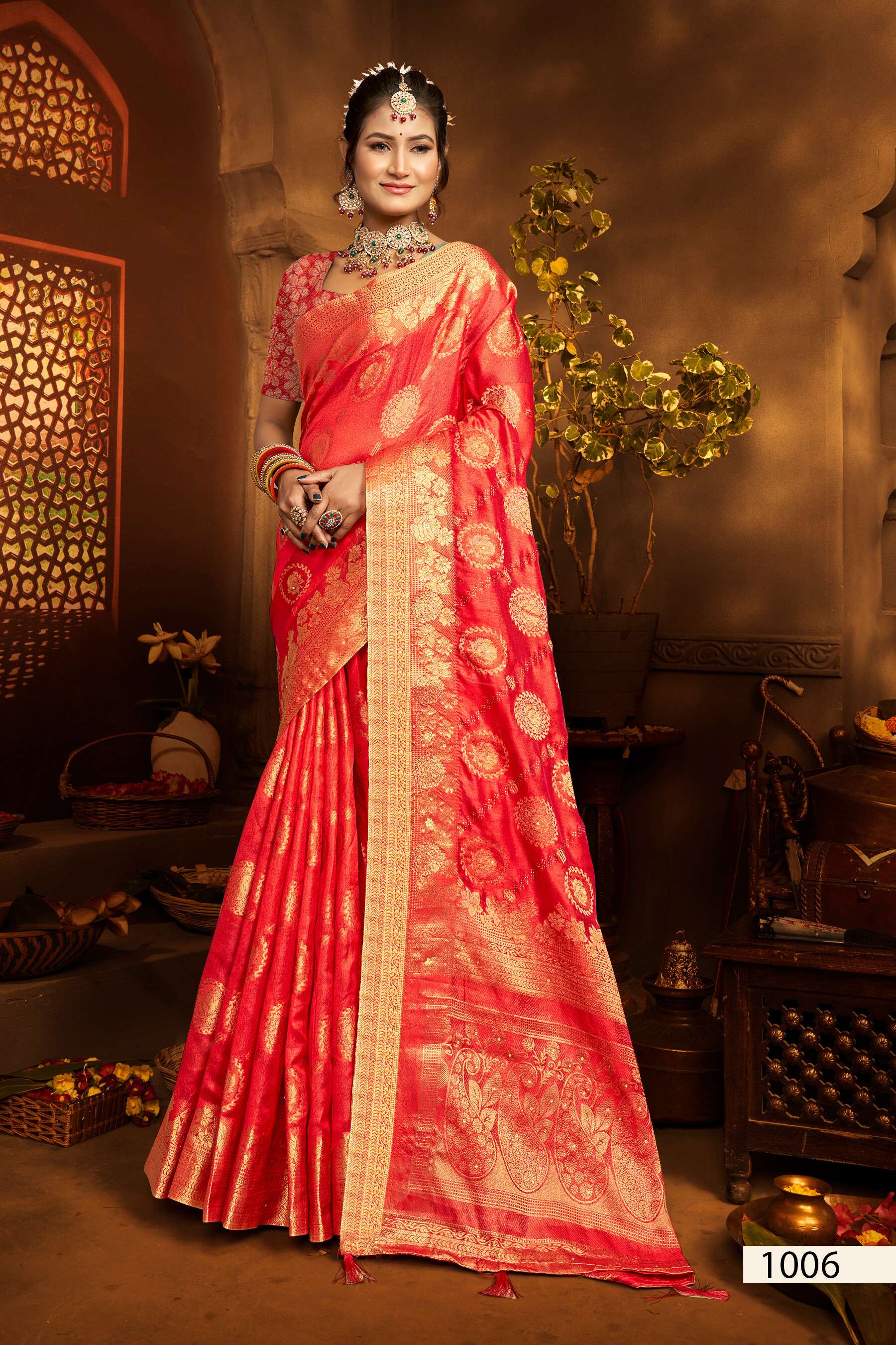 Saroj Noorani Vol.6 Soft khadi organza saree with heavy swarovski work Saree Wholesale catalog    