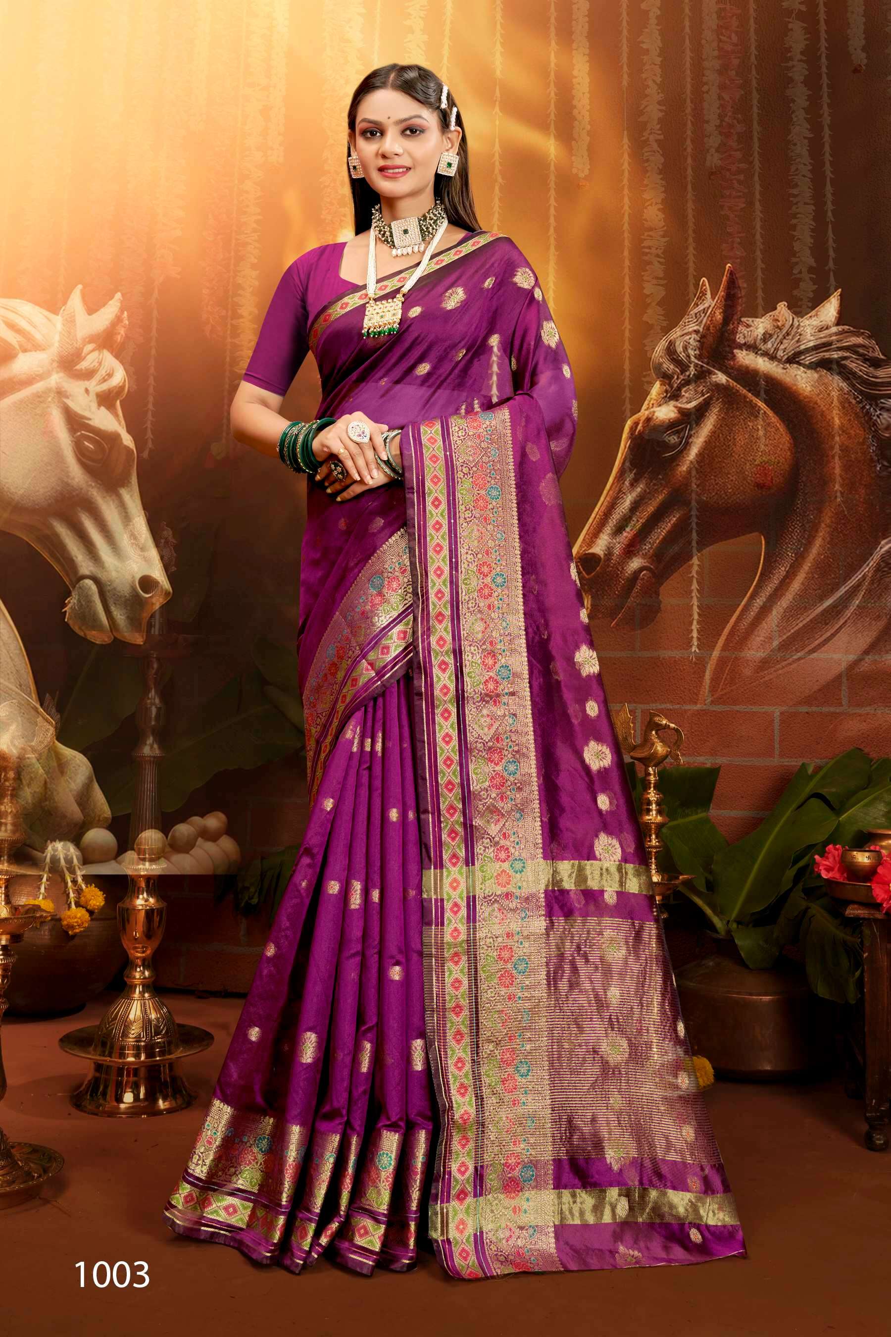 Saroj  Saveraa vol.5 Soft organza saree with meena sequence Saree Wholesale catalog    