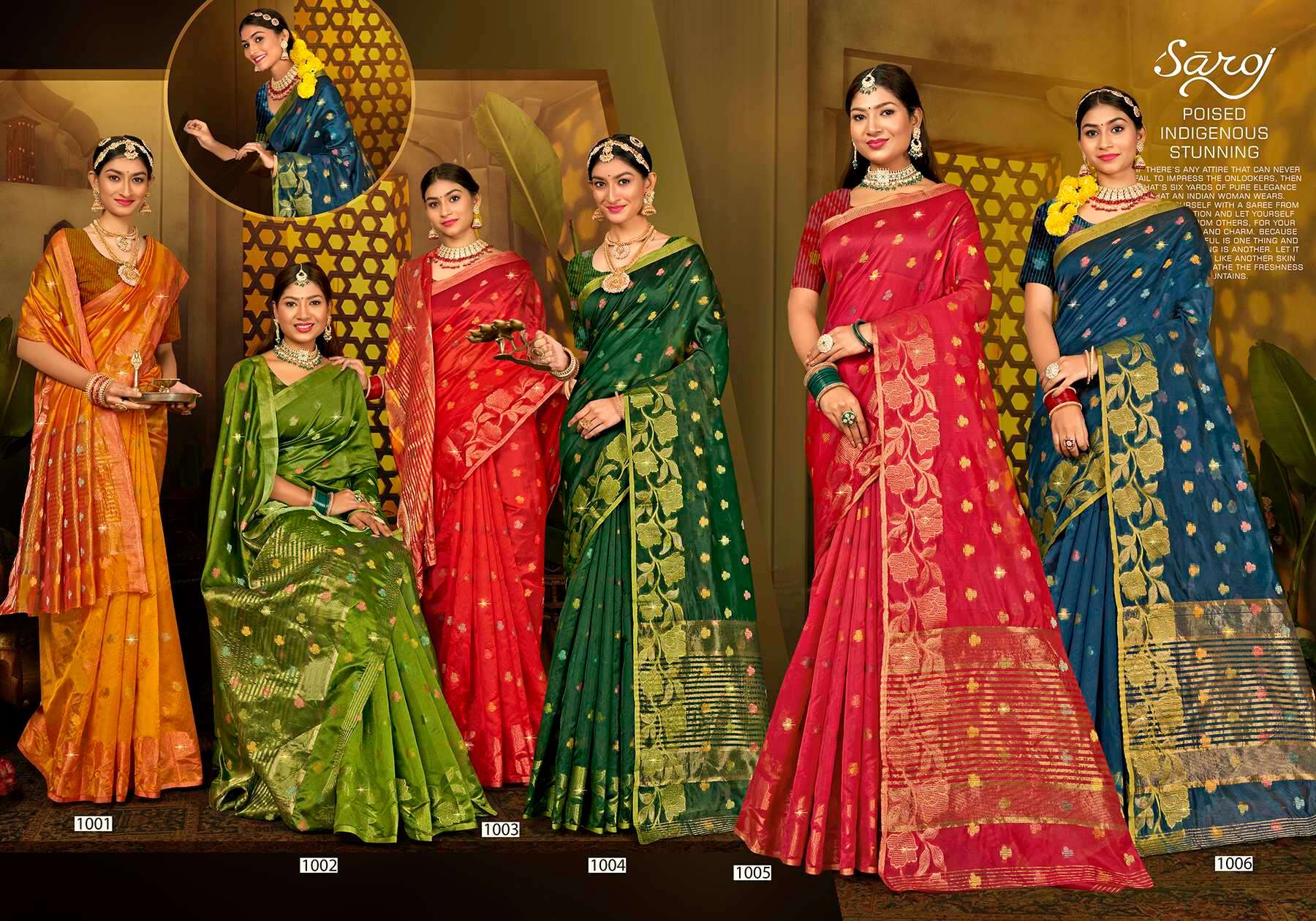 Saroj  Sonakshi  Vol - 3 Soft Organza silk Saree Wholesale catalog    